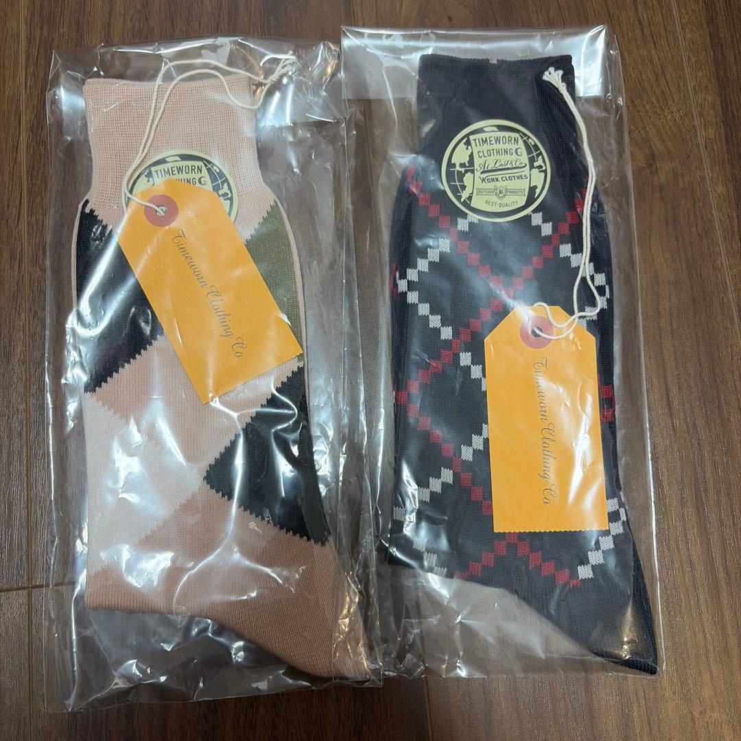 新品Atlast&co TIMEWORN CLOTHING ソックス 2足セット