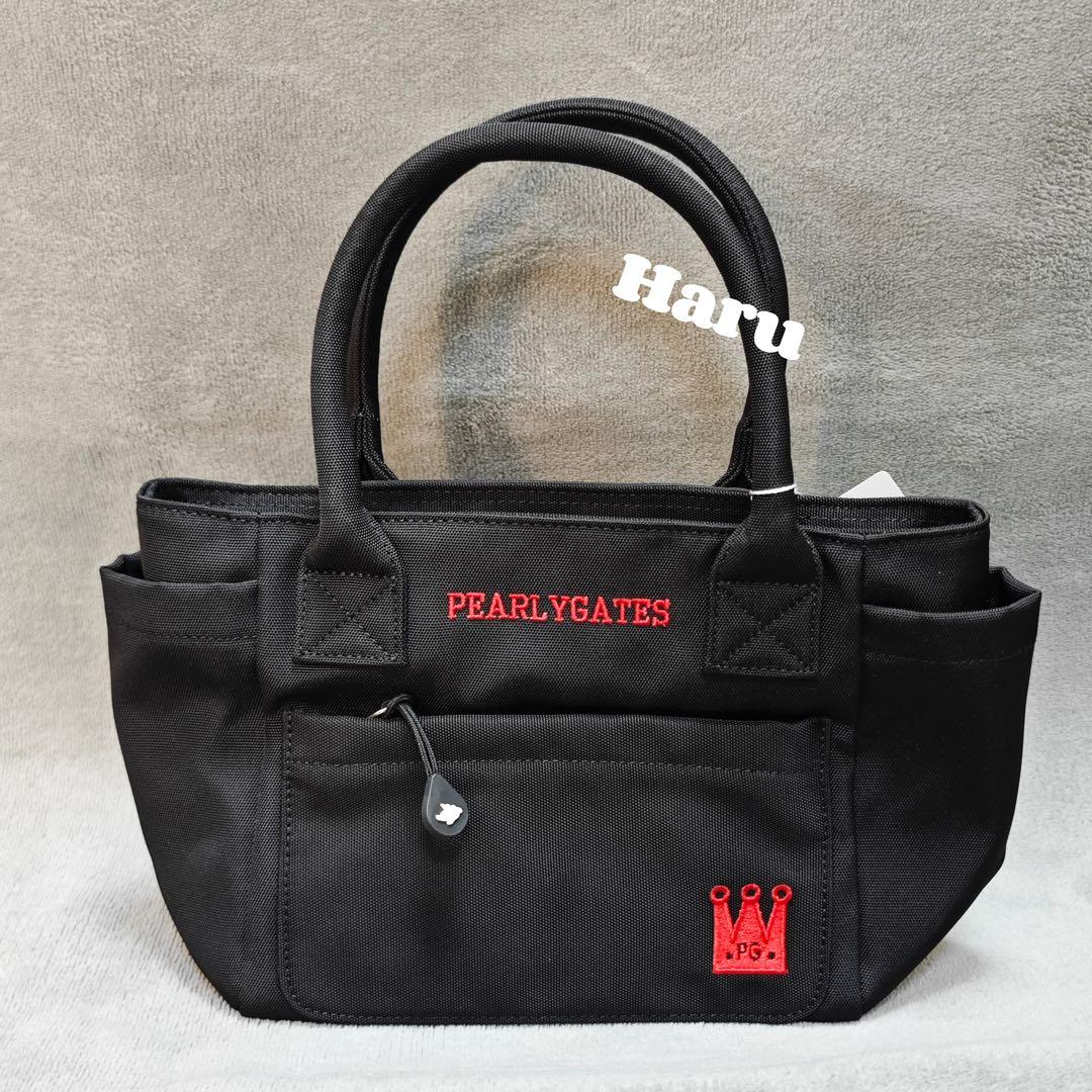 PEARLY GATES ミニバッグ 黒ゴルフ収納バッグ ハンドバッグ小物バッグ