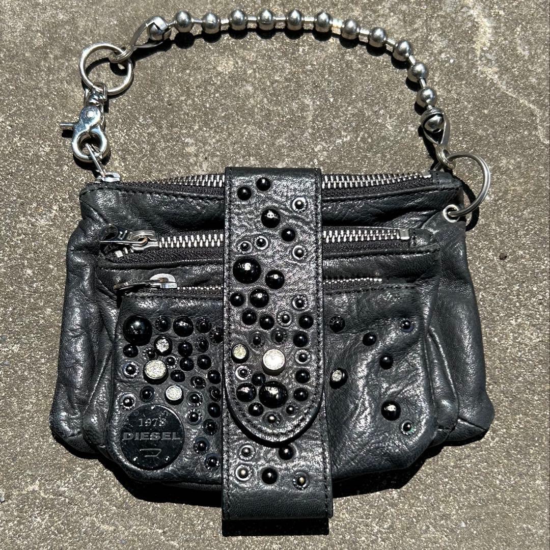 00s archive “DIESEL” studs leather porch