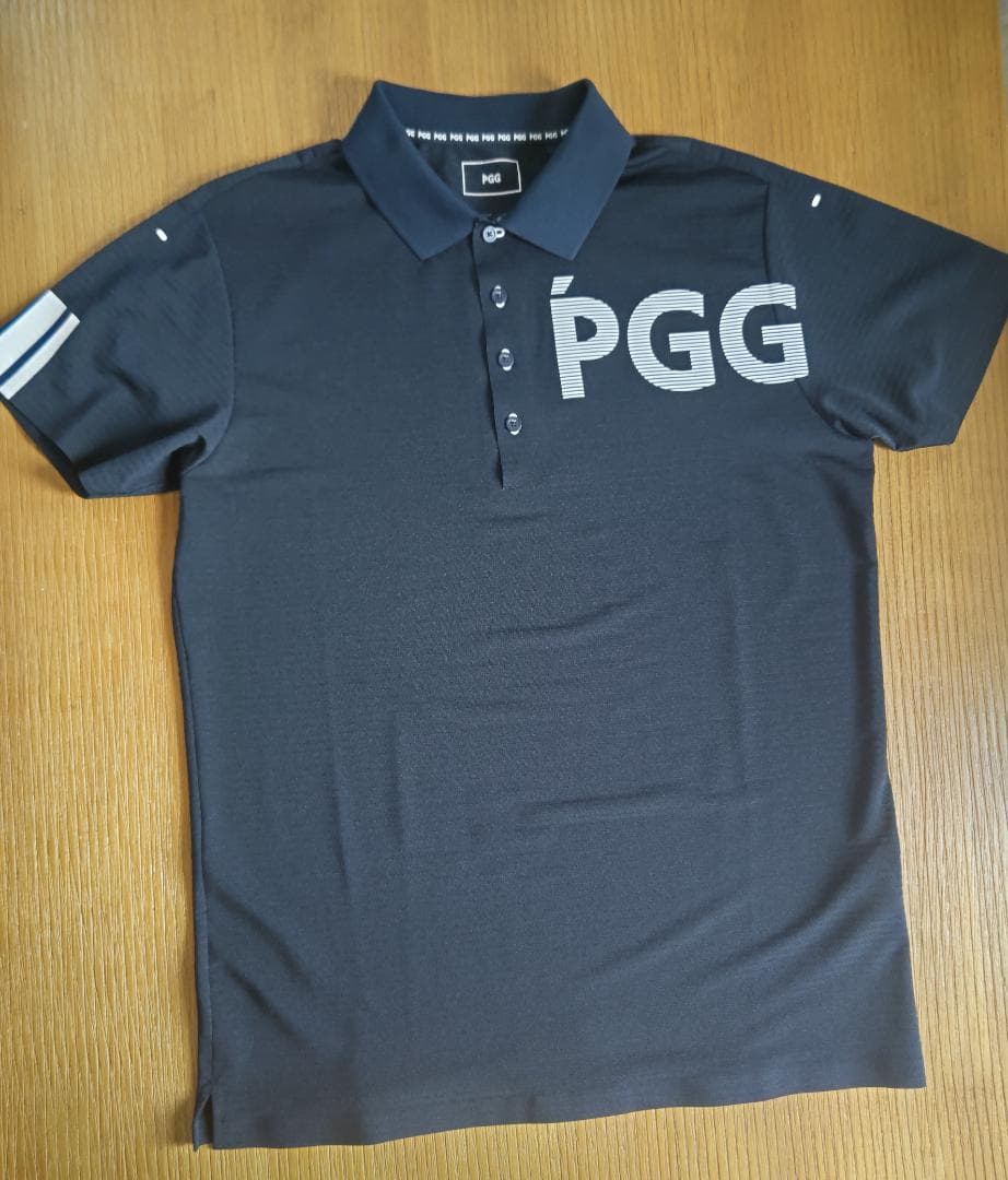 PGG　ボーダー柄ジャージー 半袖ポロシャツ (MENS) サイズ６（XL）