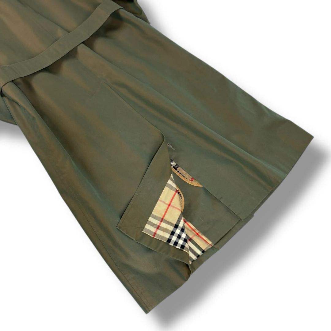 【美品】BURBERRY コットン トレンチコート 玉虫色 7AB ライナー付き