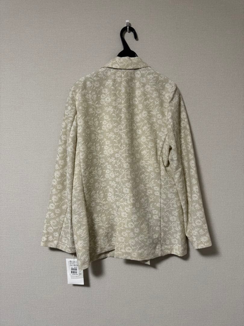 ヤマダヤ　Ample ボタニカルフラワーダブルジャケット　ベージュ