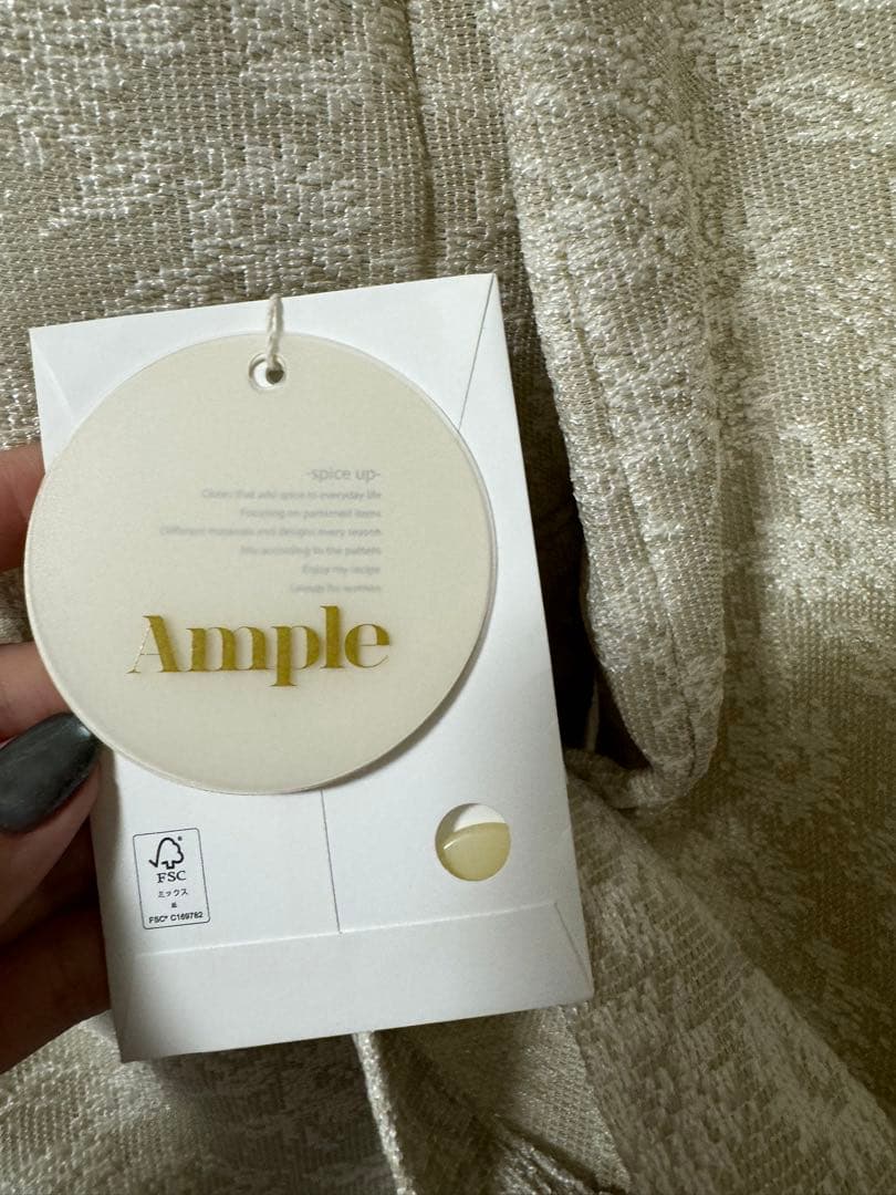 ヤマダヤ　Ample ボタニカルフラワーダブルジャケット　ベージュ