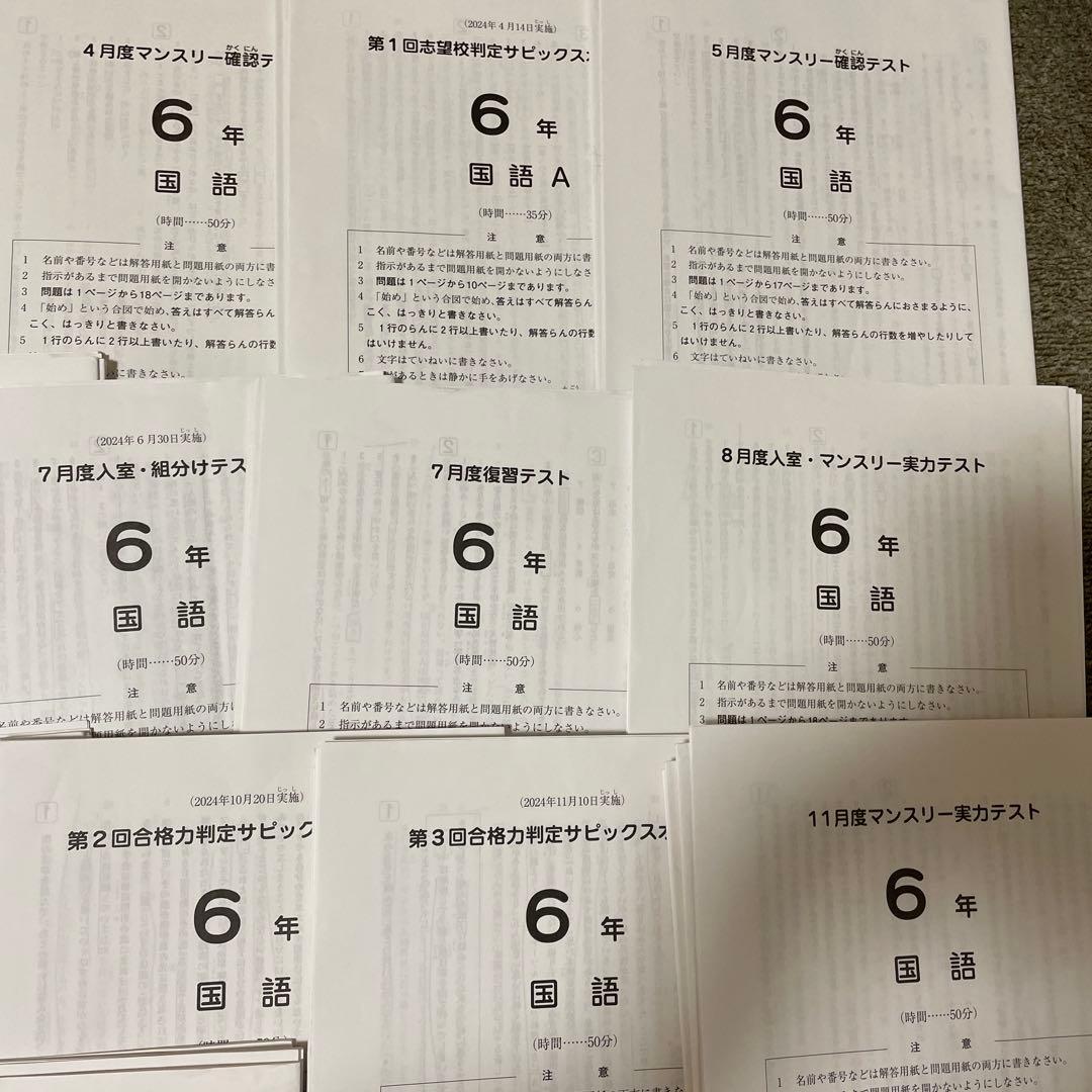 サピックス　6年　2024年間テスト14回　有名中学　志望校判定　合格力判定SO