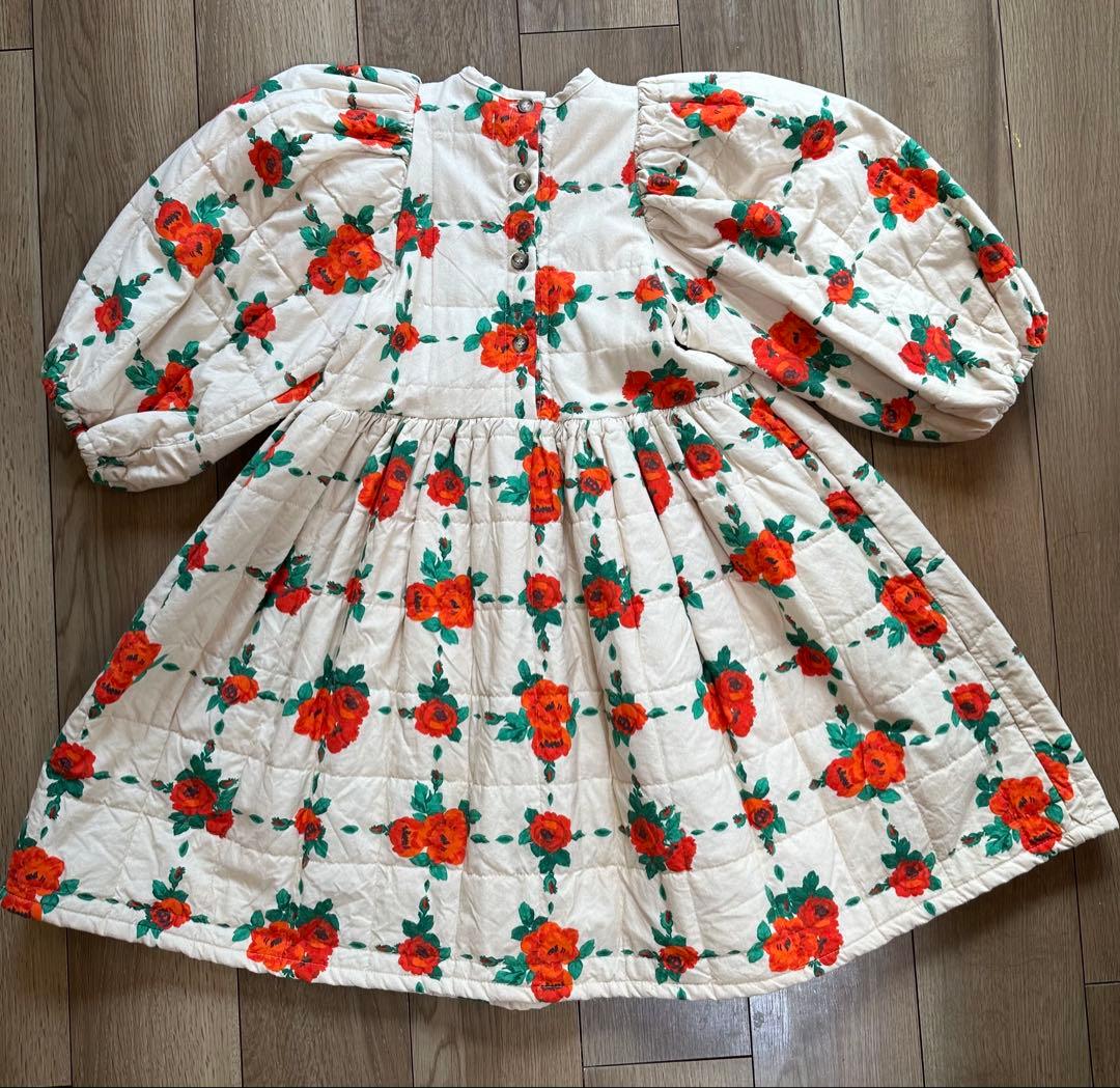 yellowpelota. レア 薔薇柄ワンピース 6y