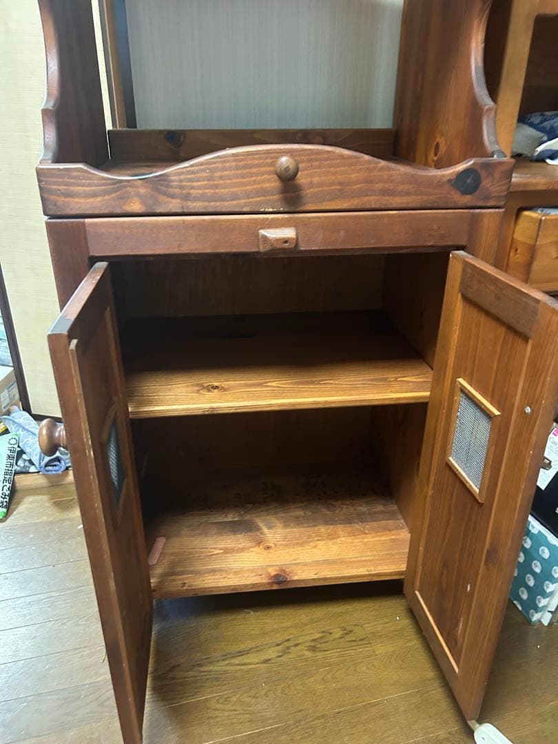 木製レンジ台 ハート型カットアウト付き