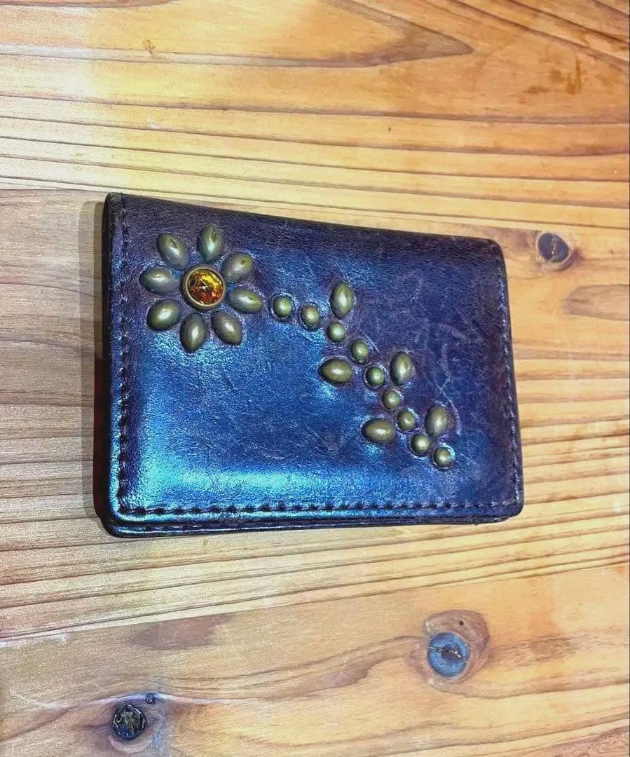 HTC カードケース入れ ダークブラウン yellow Flower