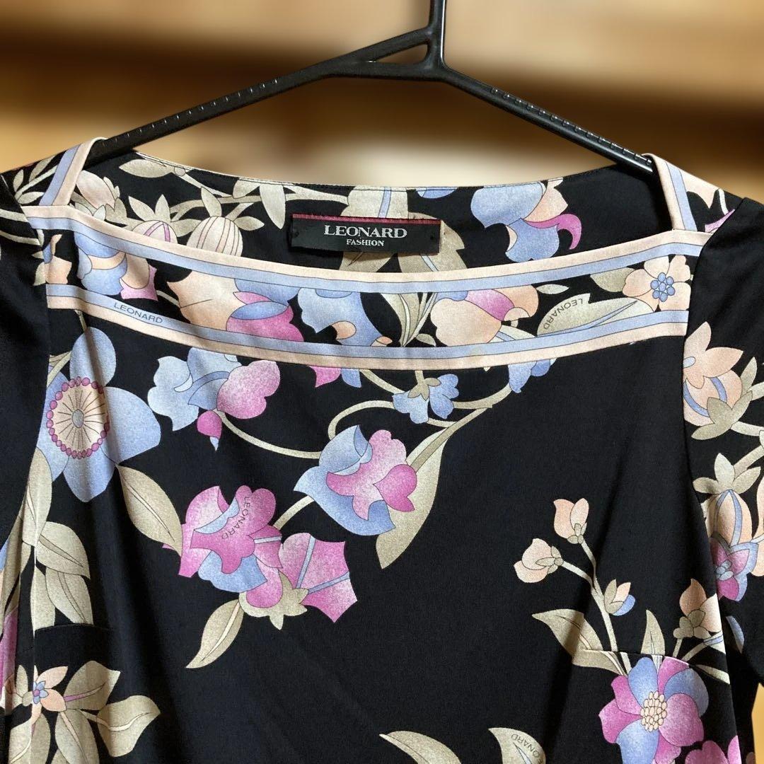 LEONARD 花柄 五分袖チュニックワンピース　サイズ1