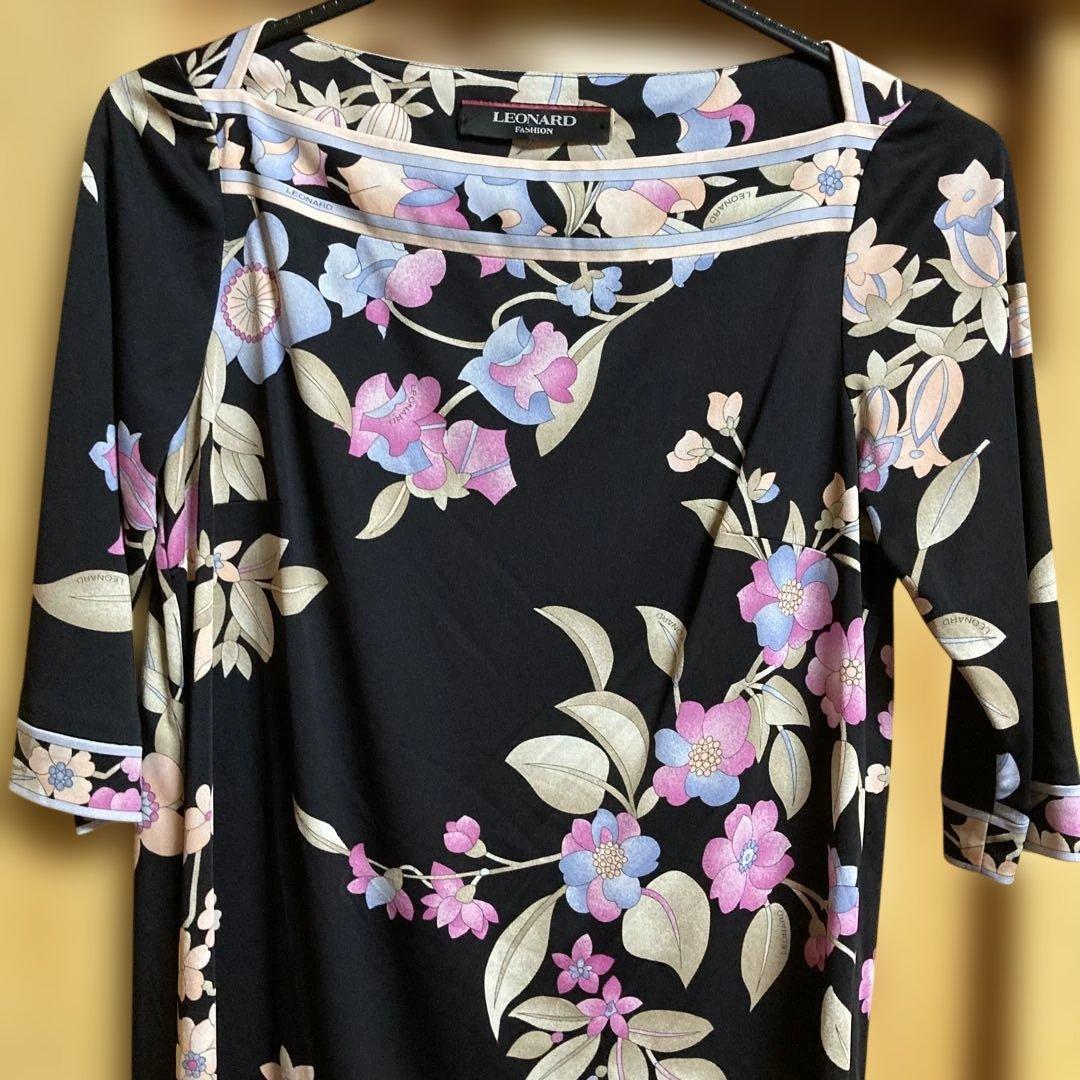 LEONARD 花柄 五分袖チュニックワンピース　サイズ1