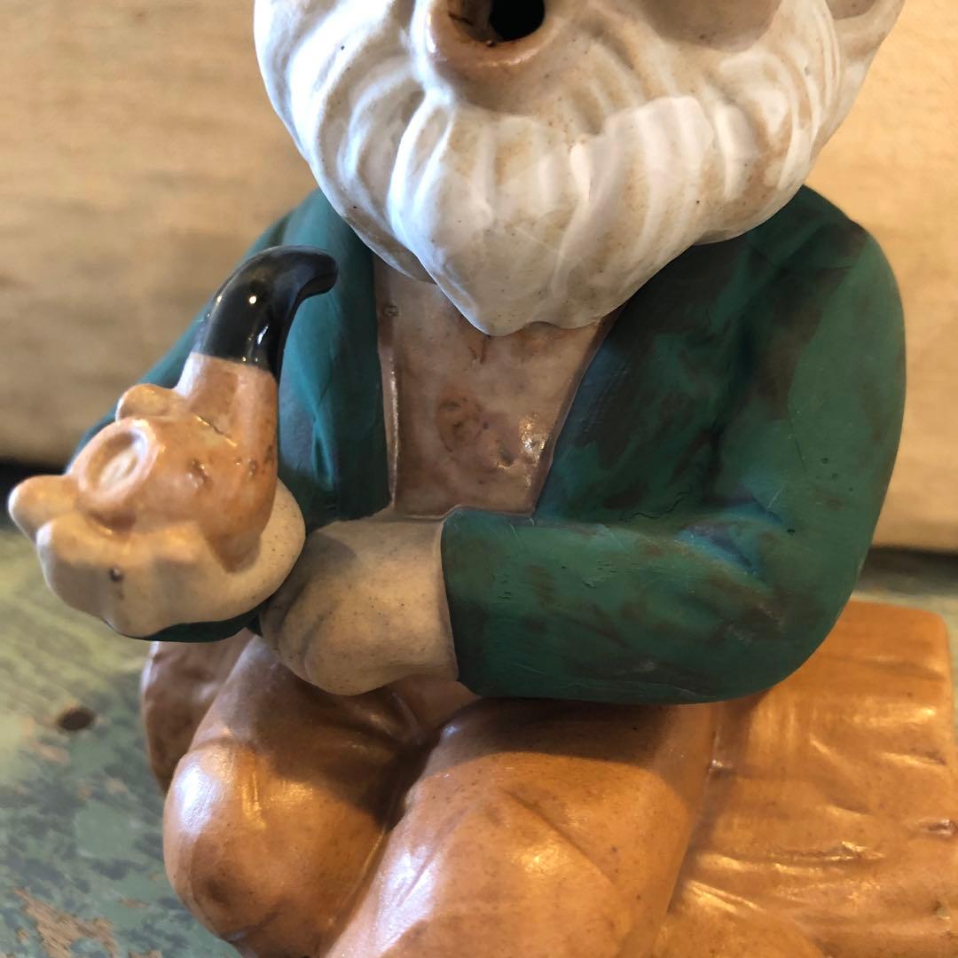 【煙出し人形】パイプおじさん 京都松栄堂 お香立て 香炉 陶器