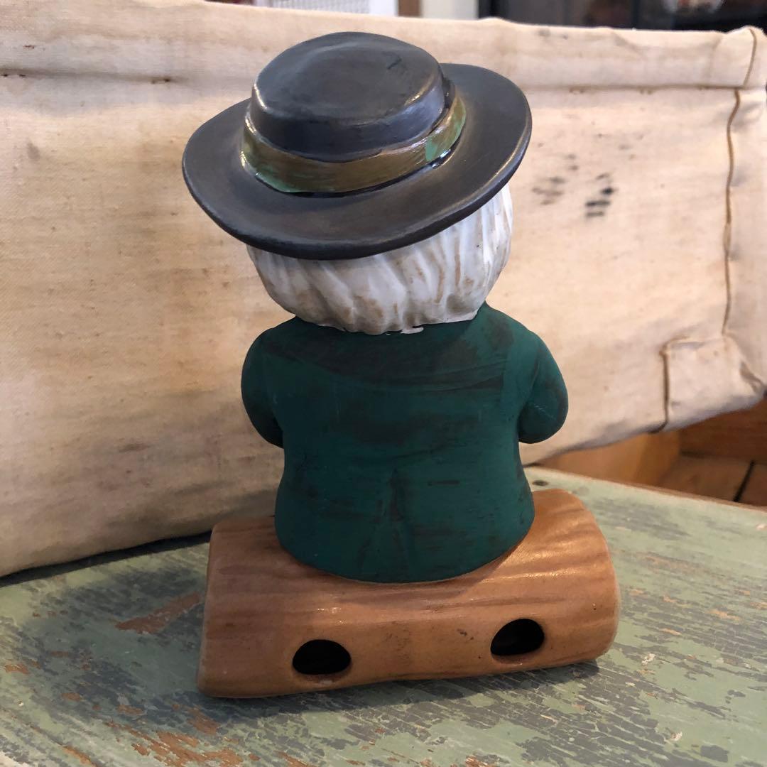 【煙出し人形】パイプおじさん 京都松栄堂 お香立て 香炉 陶器