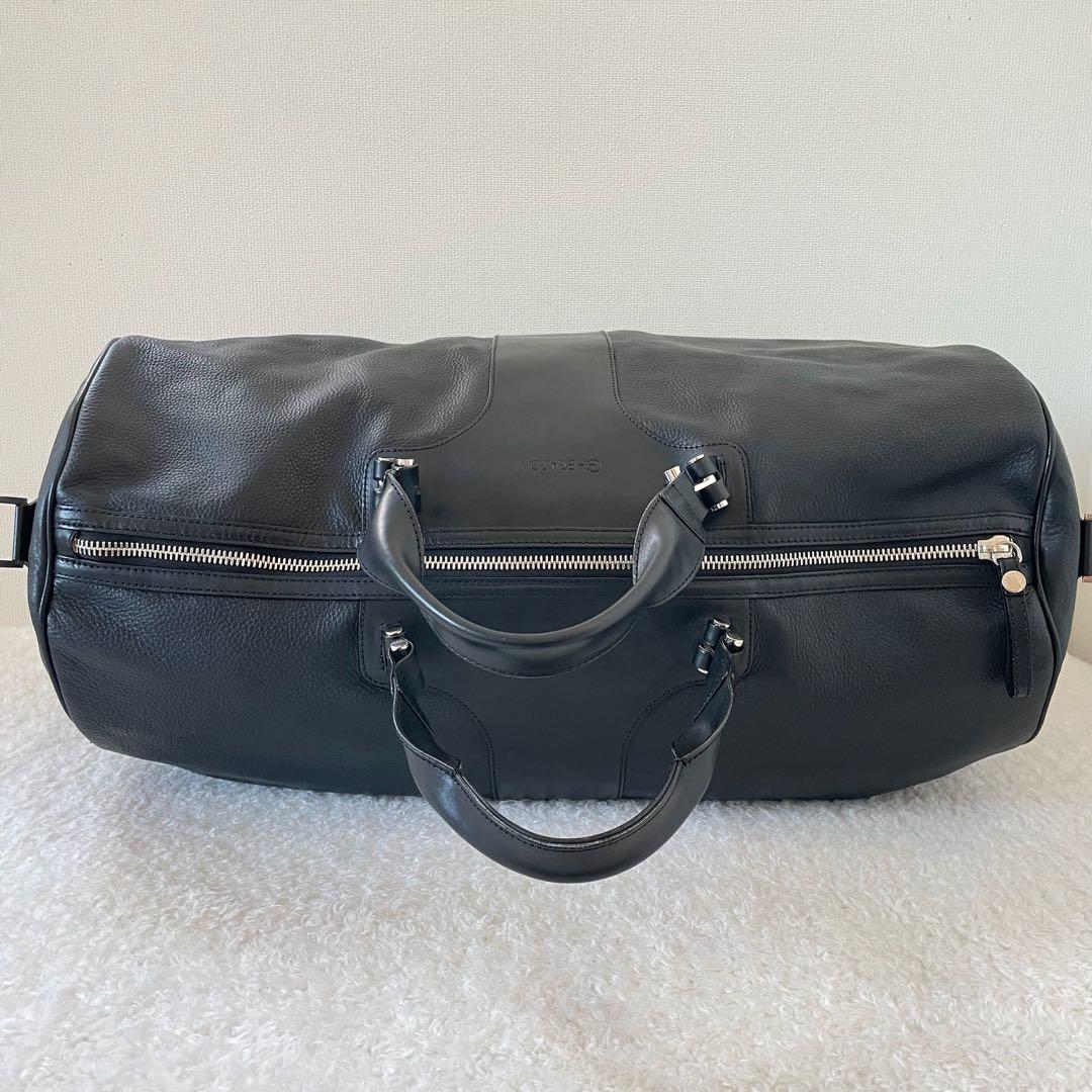 ゲラルディーニ ボストンバッグ 2way 黒 大容量 旅行 出張 オールレザー