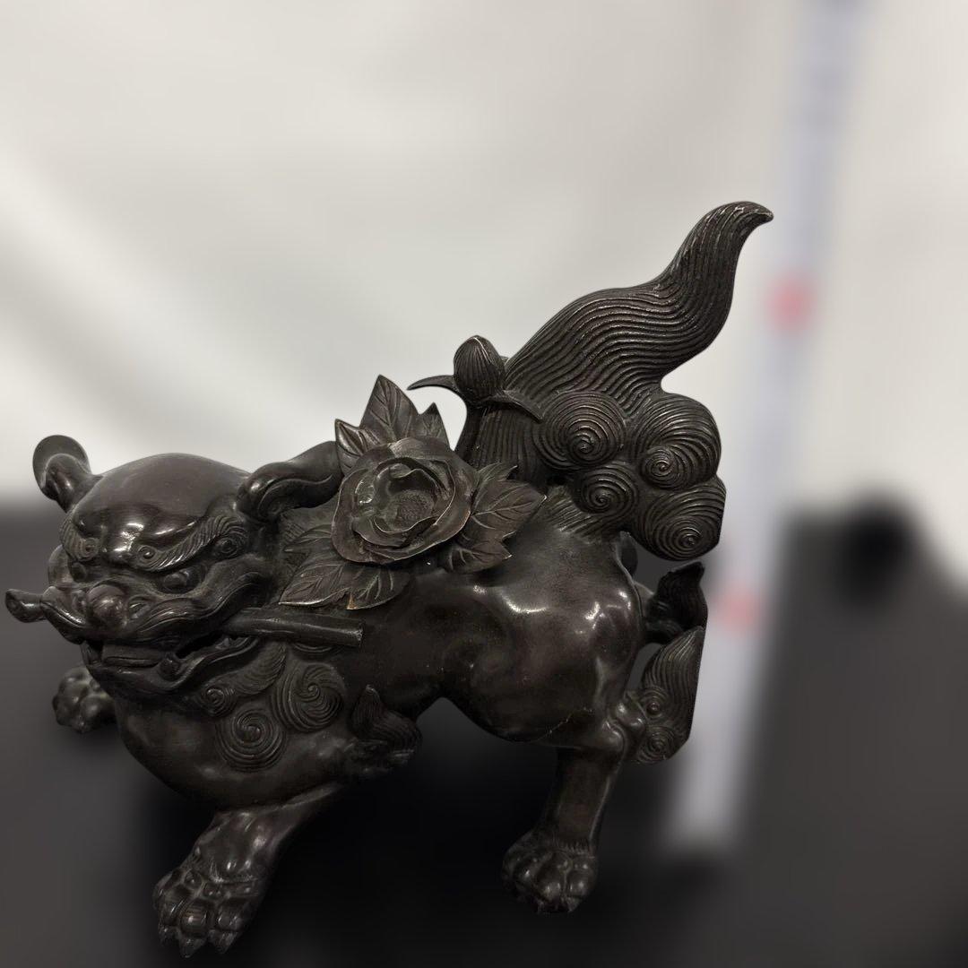 は*ま様 照雲　唐獅子牡丹　銅製　置物　縁起物