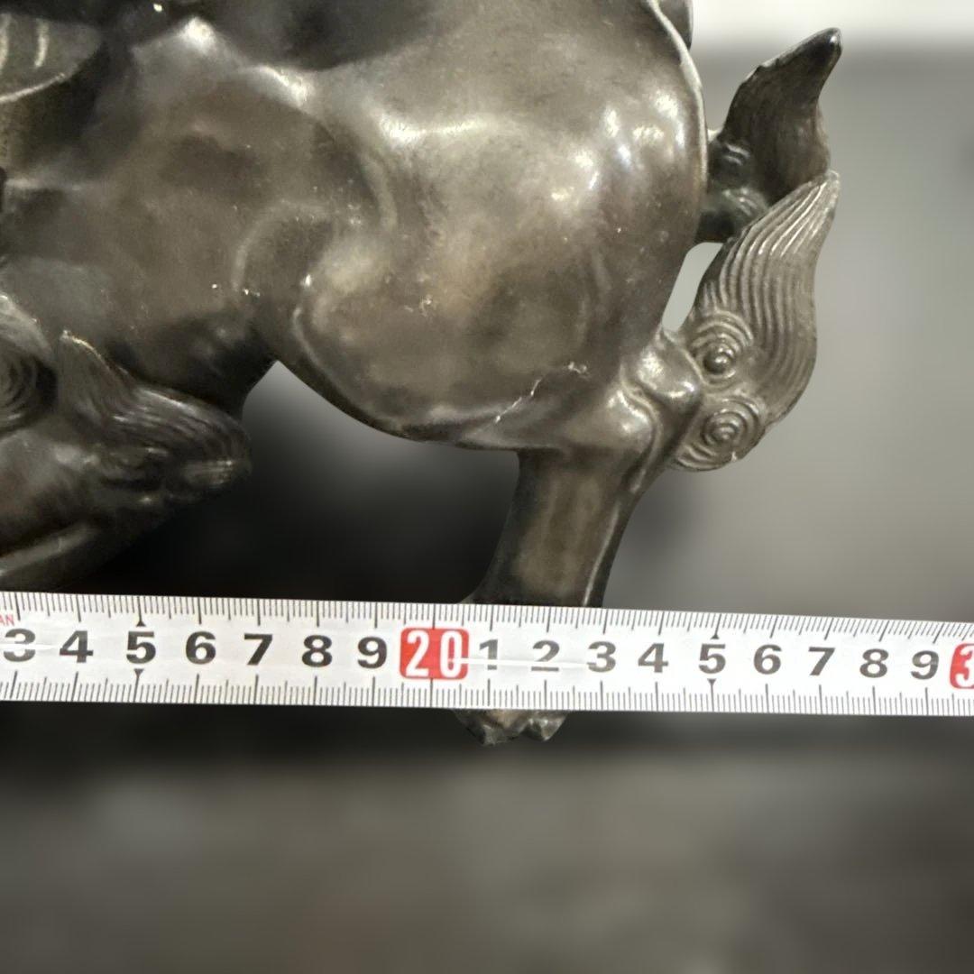 は*ま様 照雲　唐獅子牡丹　銅製　置物　縁起物