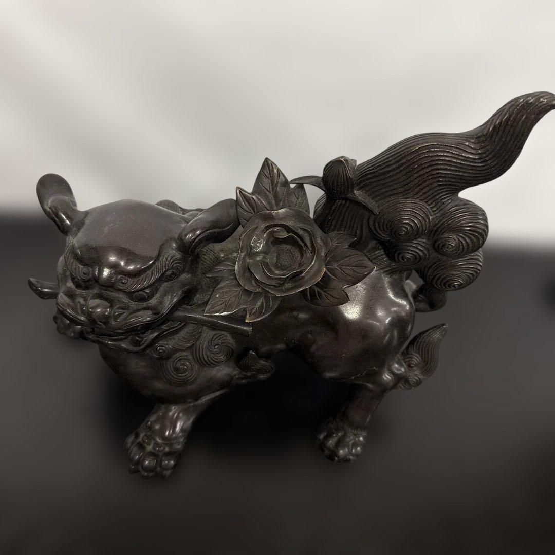 は*ま様 照雲　唐獅子牡丹　銅製　置物　縁起物