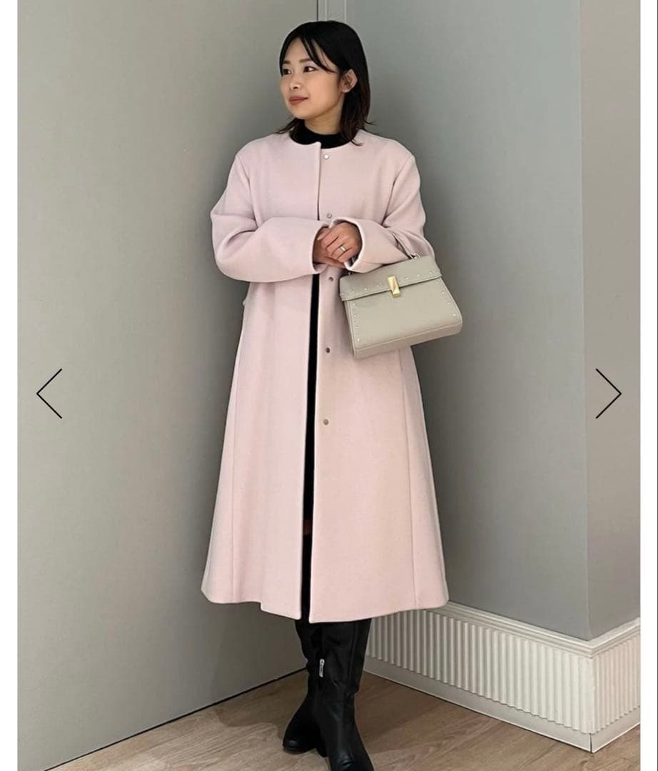 CELFORD カシミア混ノーカラーコート LPNK 38