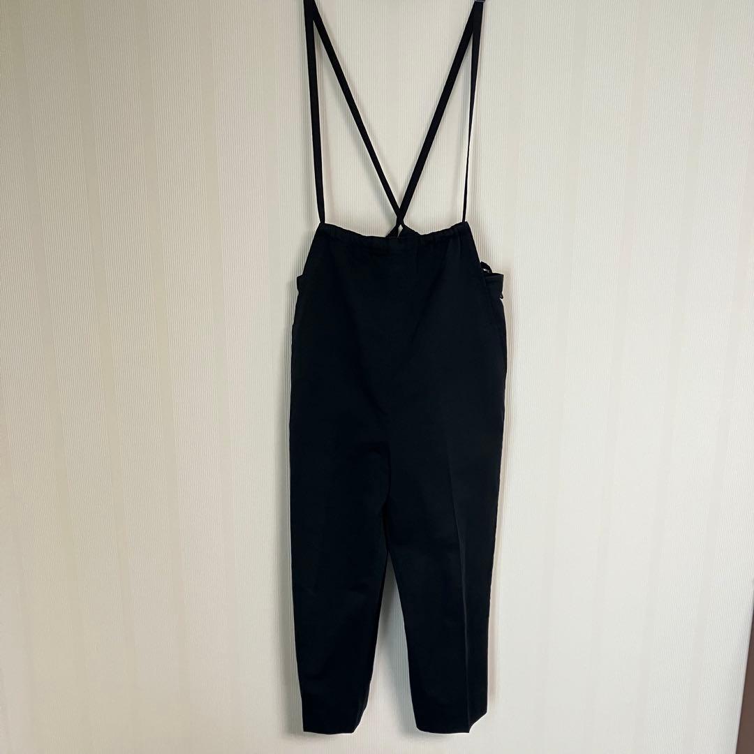 ドゥロワー Drawer コットンシルクオーバーオール　サロペット黒34