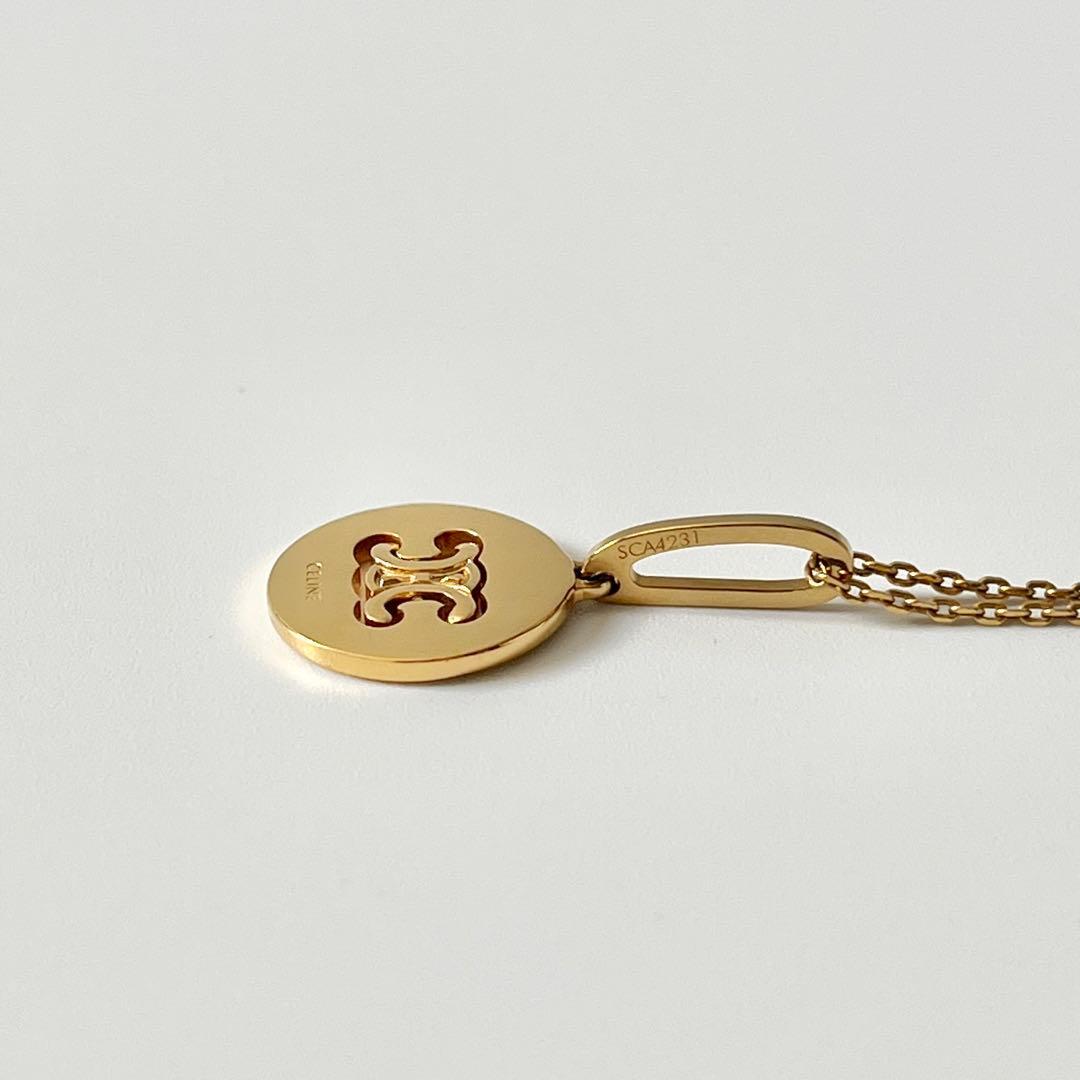 CELINE　セリーヌ　トリオンフ　スイベル　ネックレス　ゴールド　箱付き