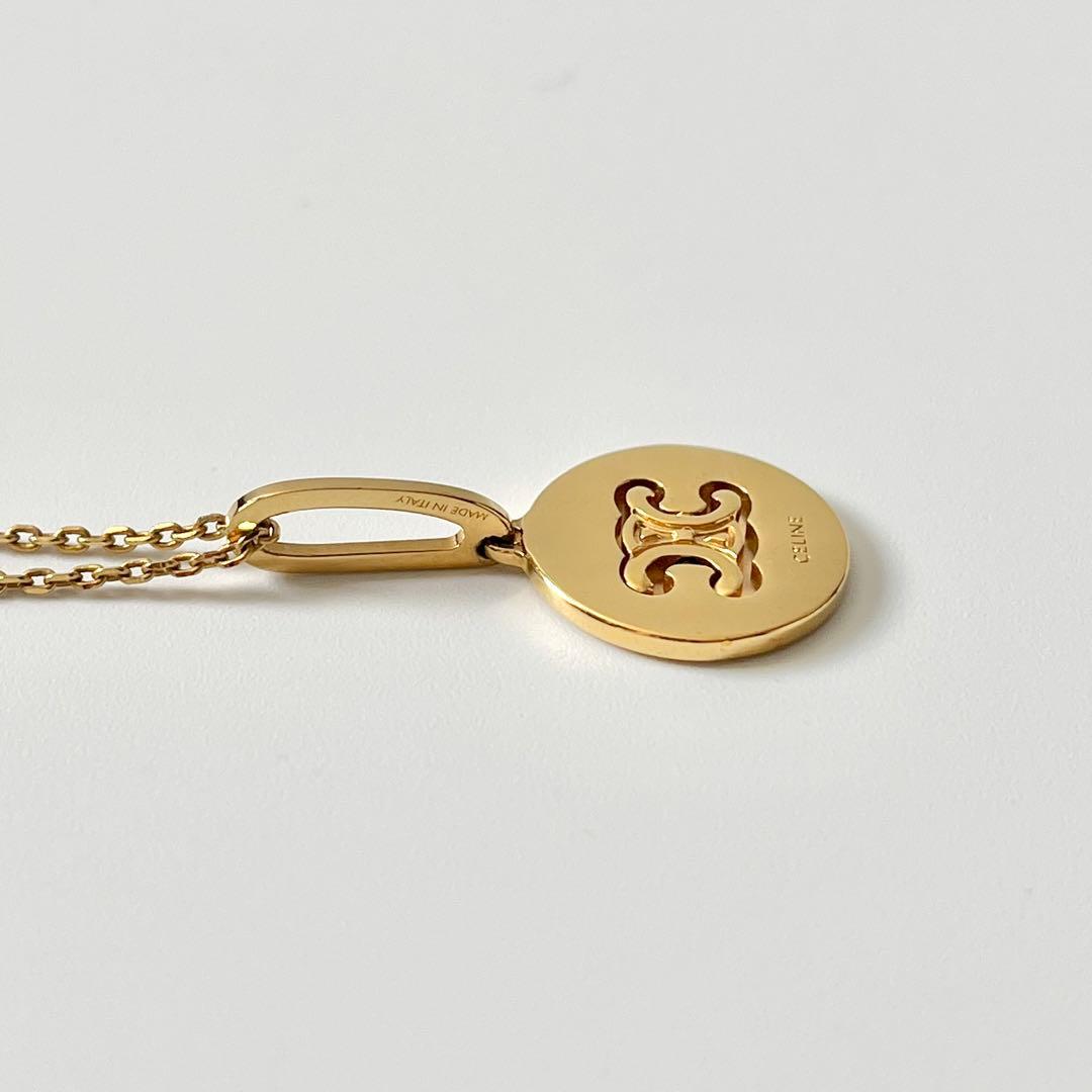 CELINE　セリーヌ　トリオンフ　スイベル　ネックレス　ゴールド　箱付き