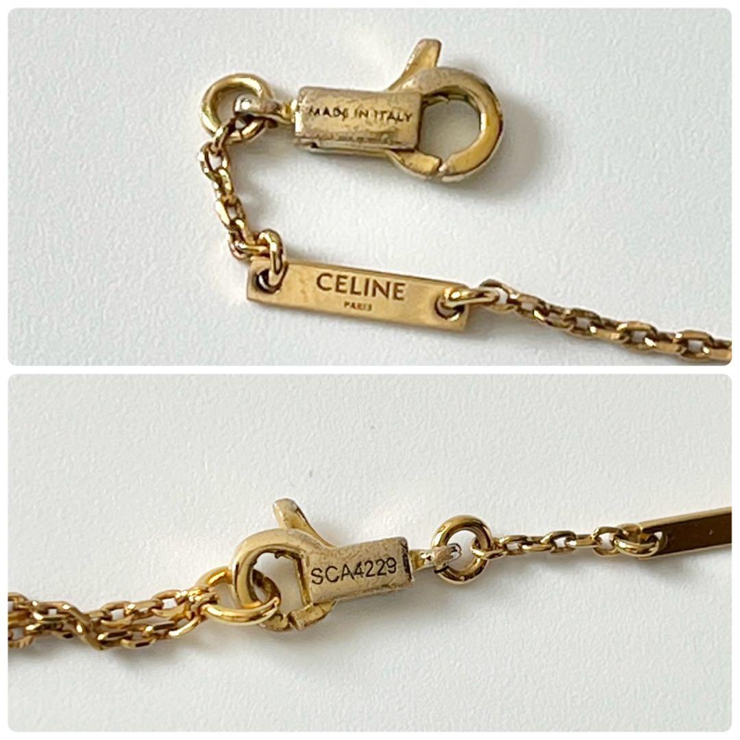 CELINE　セリーヌ　トリオンフ　スイベル　ネックレス　ゴールド　箱付き