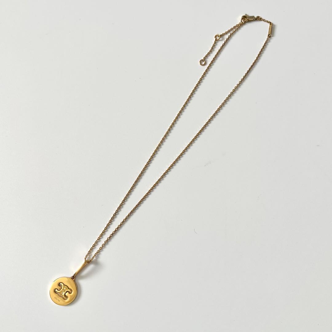 CELINE　セリーヌ　トリオンフ　スイベル　ネックレス　ゴールド　箱付き