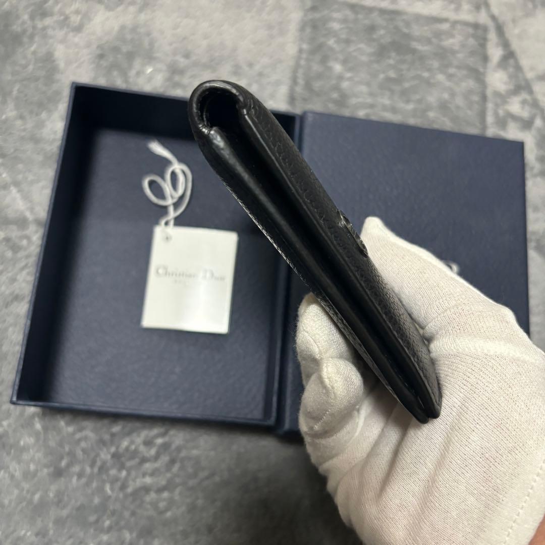 Christian Dior ブラックレザー 二つ折り財布