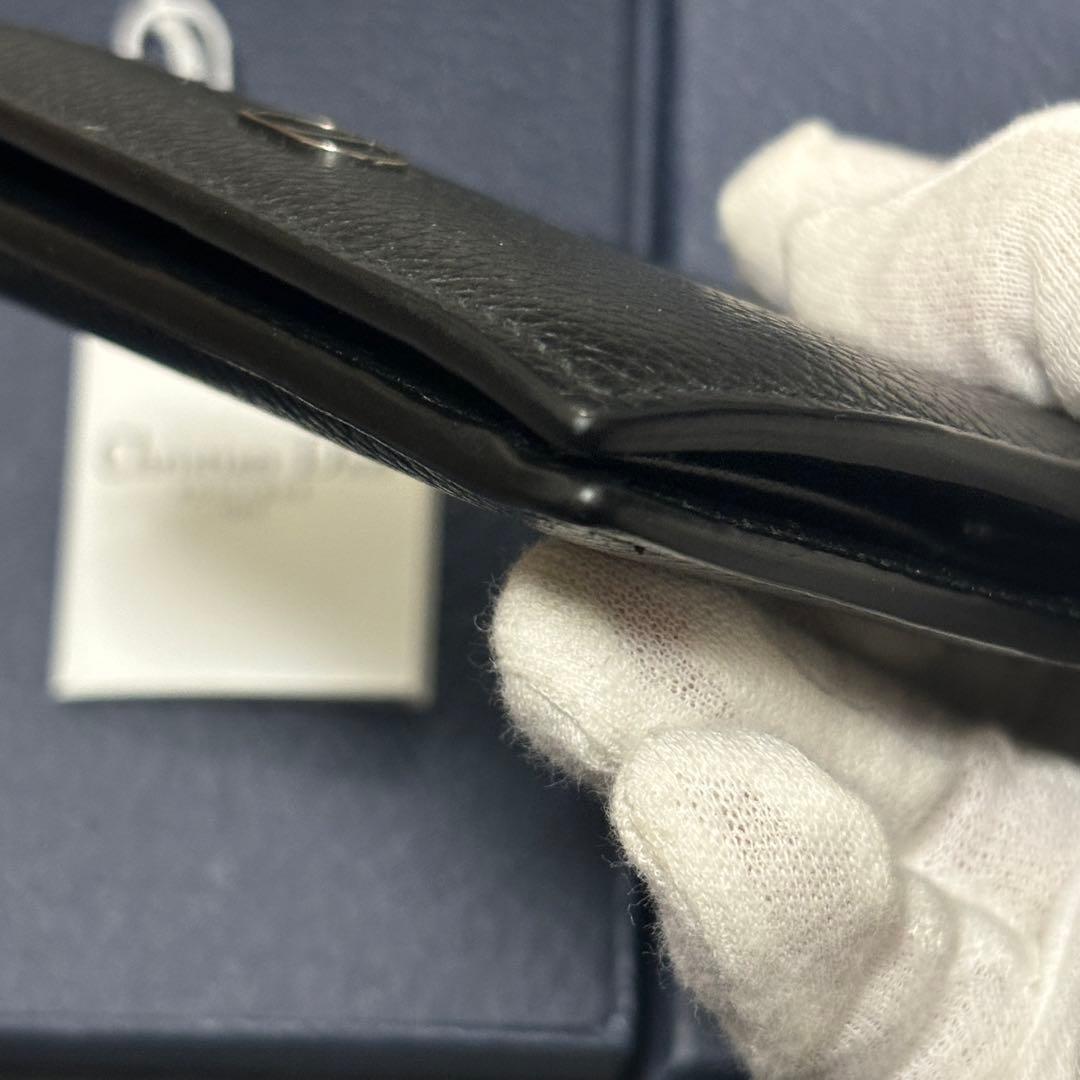 Christian Dior ブラックレザー 二つ折り財布