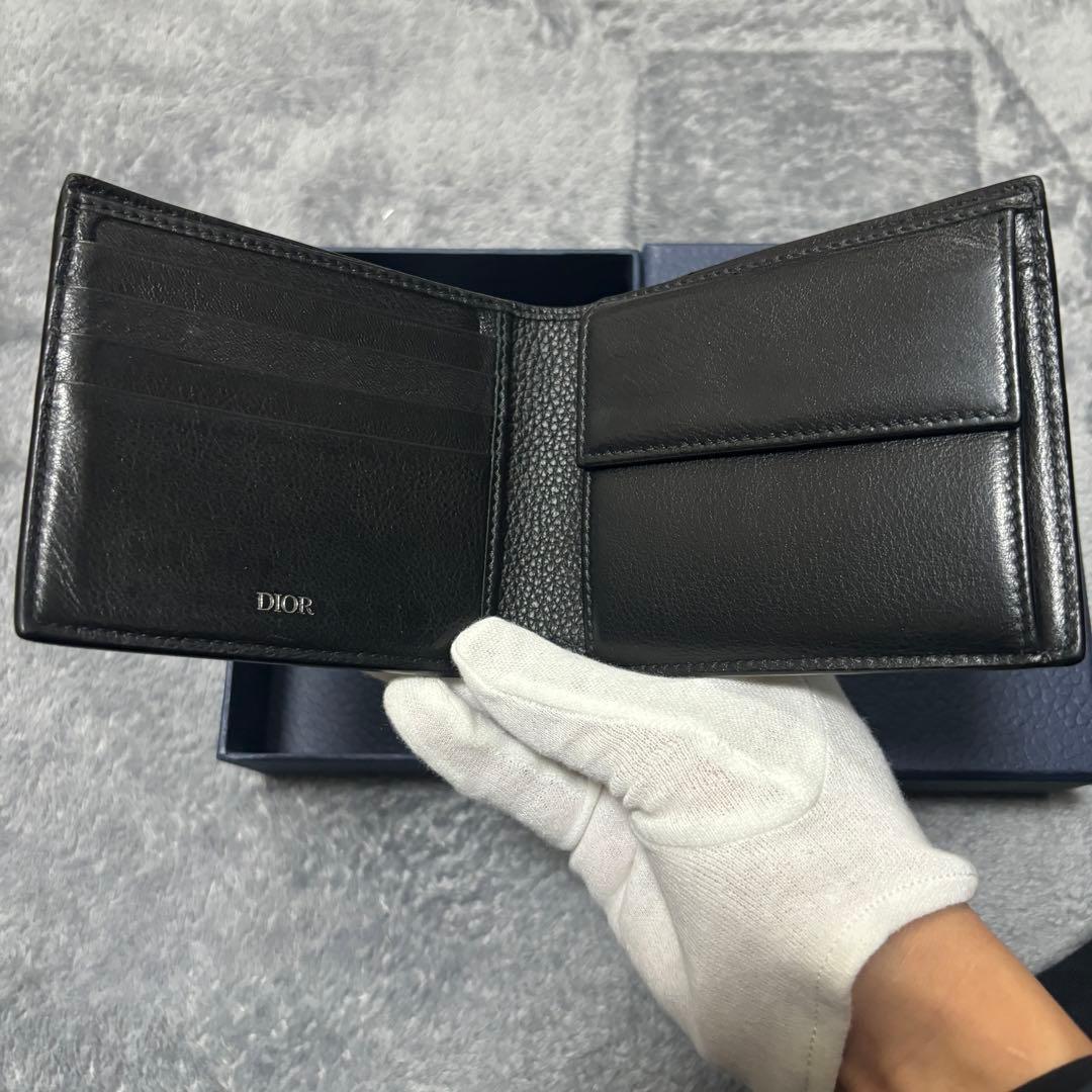 Christian Dior ブラックレザー 二つ折り財布