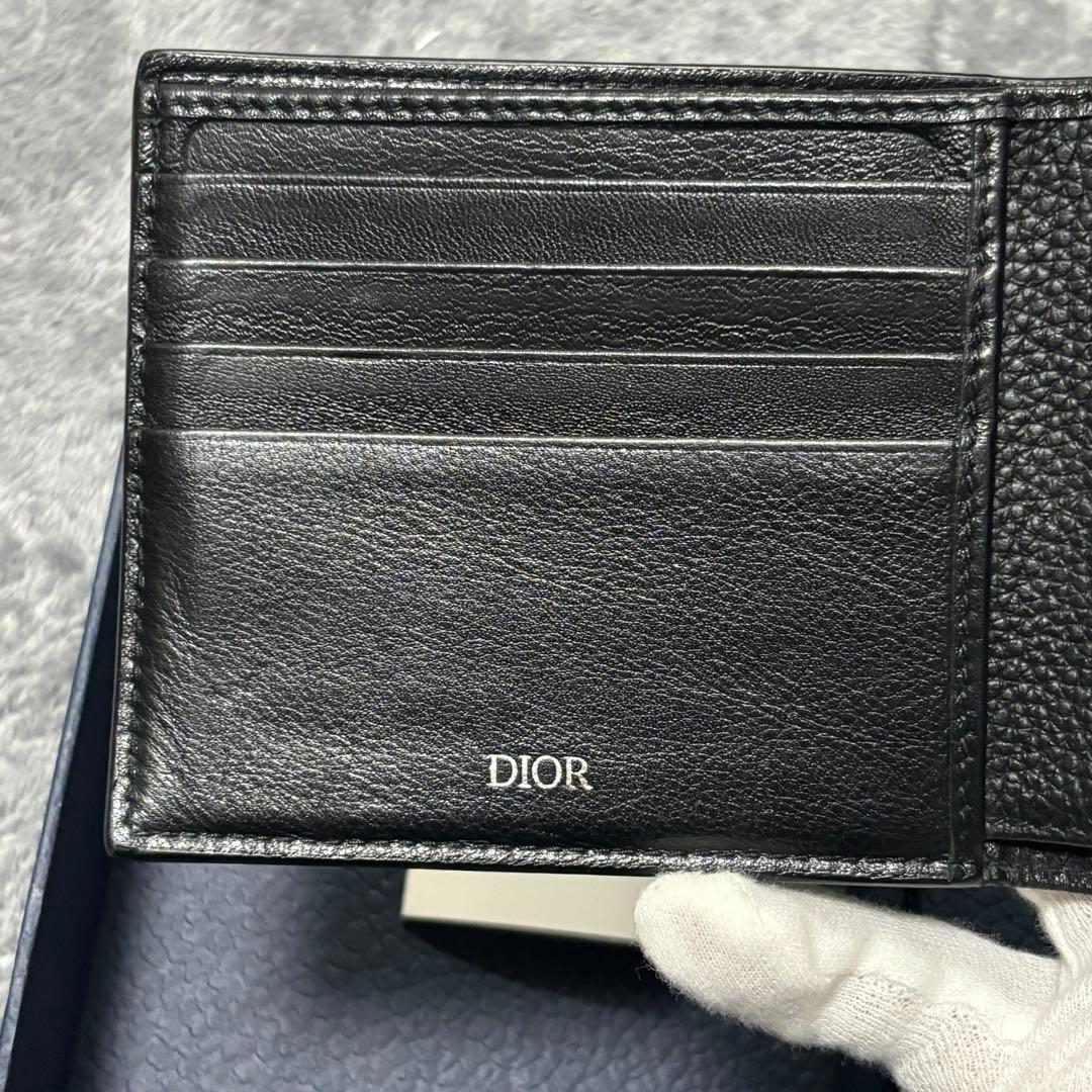 Christian Dior ブラックレザー 二つ折り財布