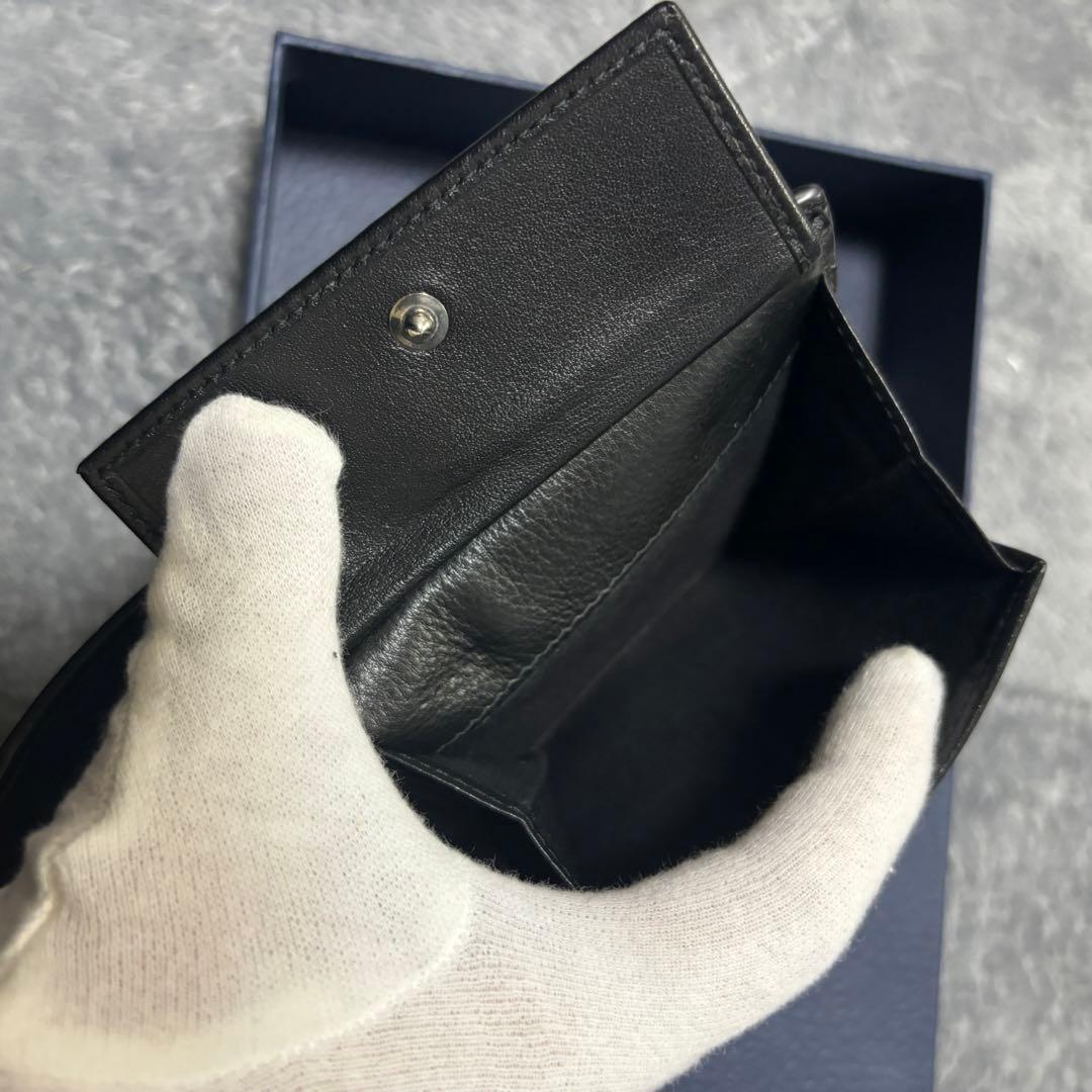 Christian Dior ブラックレザー 二つ折り財布