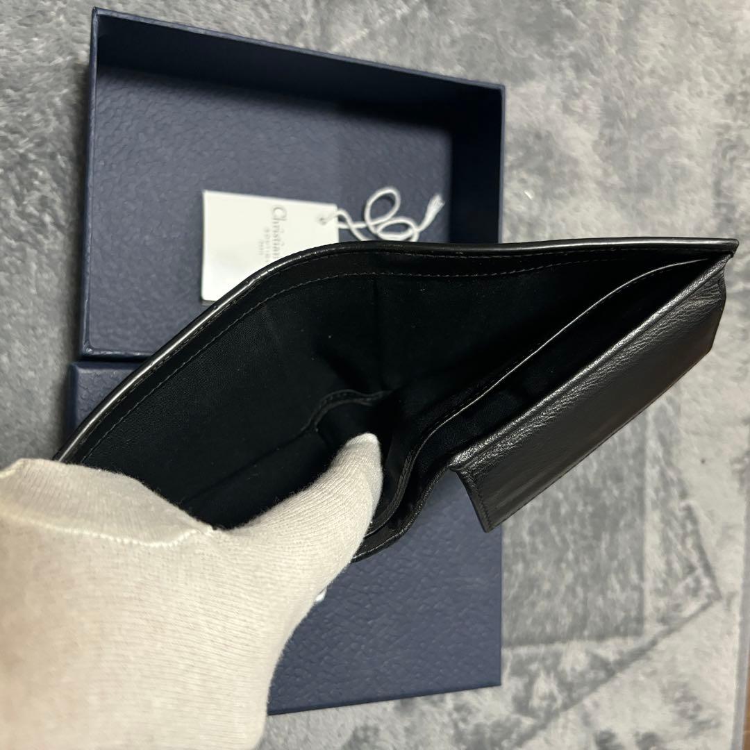 Christian Dior ブラックレザー 二つ折り財布