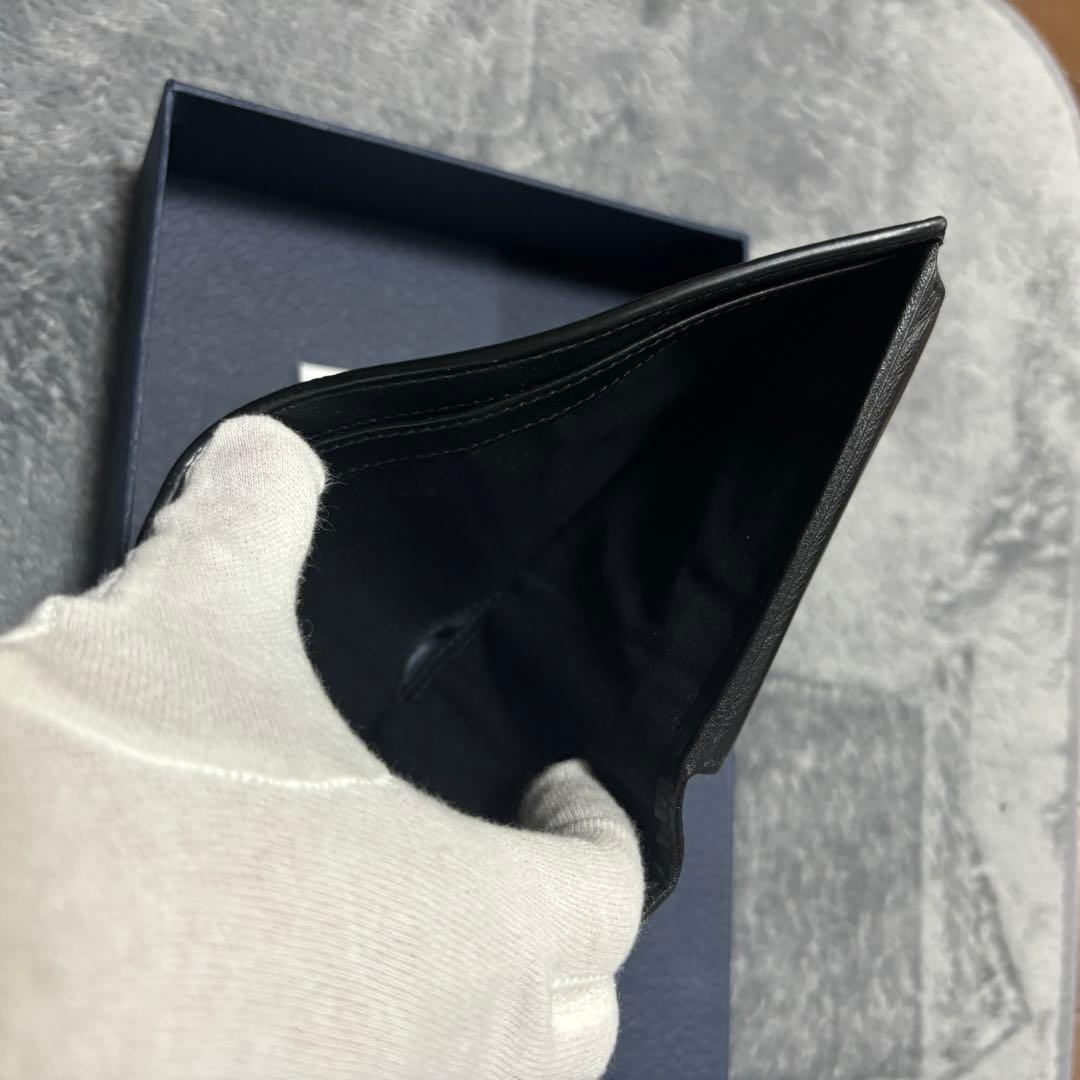 Christian Dior ブラックレザー 二つ折り財布