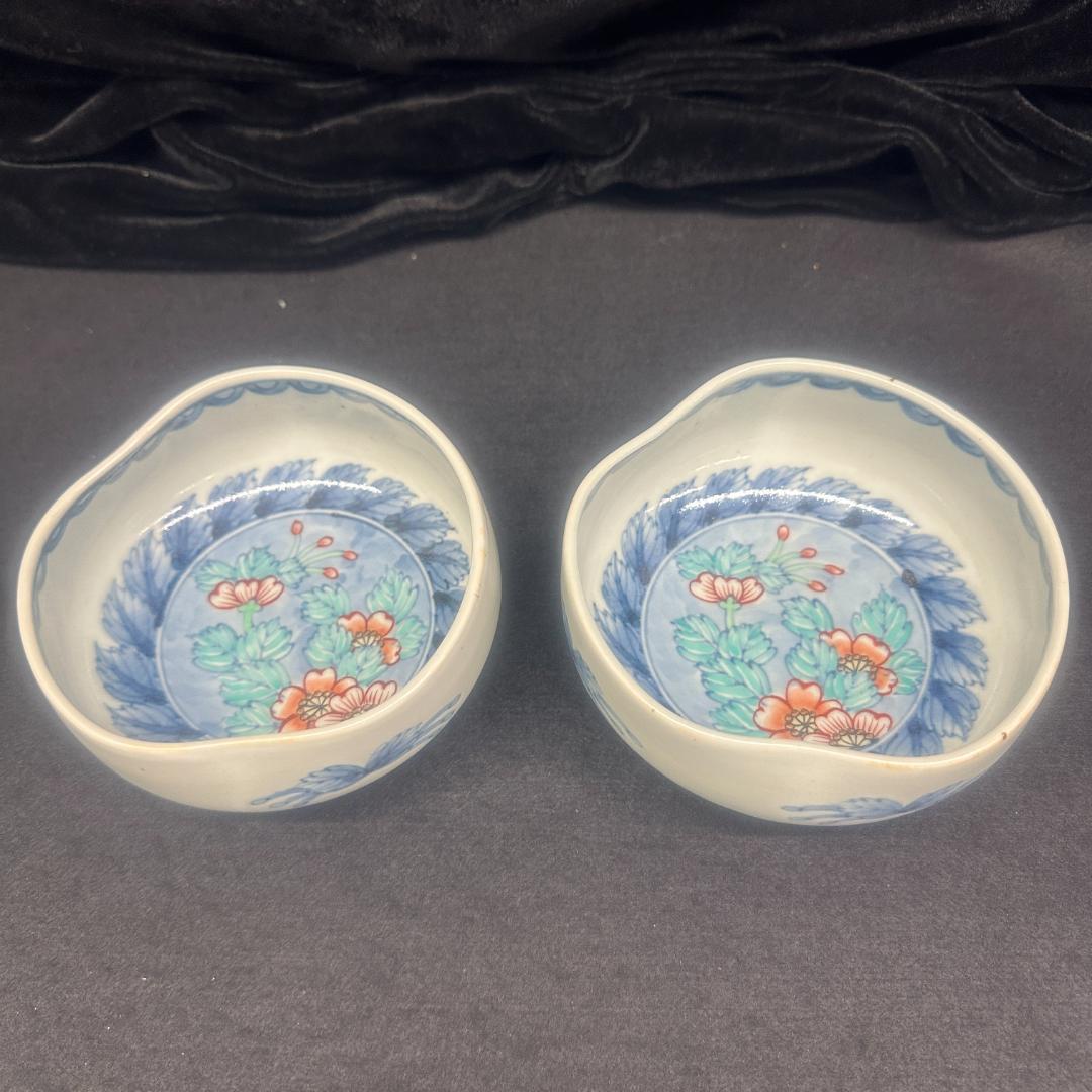 佐藤走波（六代）染錦桜文　深鉢　2客