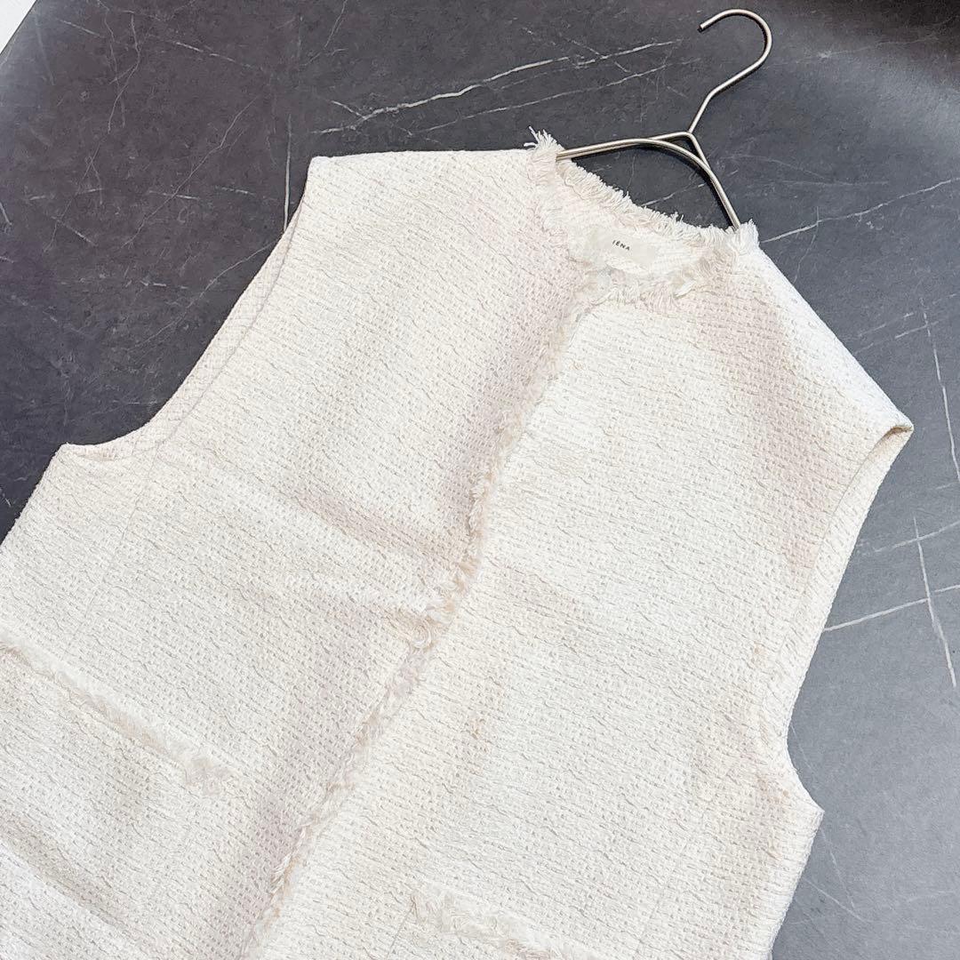 IENA イエナ　＆NAVY ドビーツイードジレ　24SS ロングジレ　白