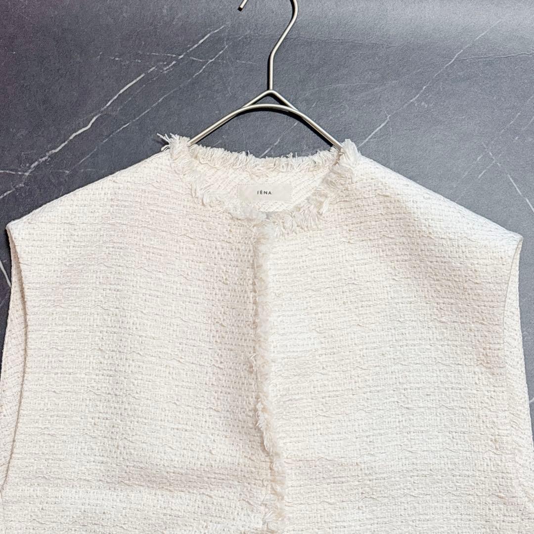 IENA イエナ　＆NAVY ドビーツイードジレ　24SS ロングジレ　白