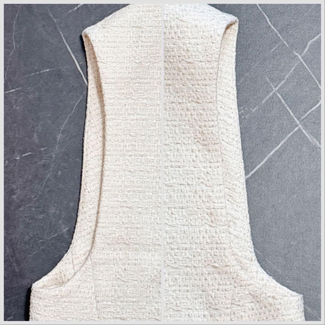 IENA イエナ　＆NAVY ドビーツイードジレ　24SS ロングジレ　白