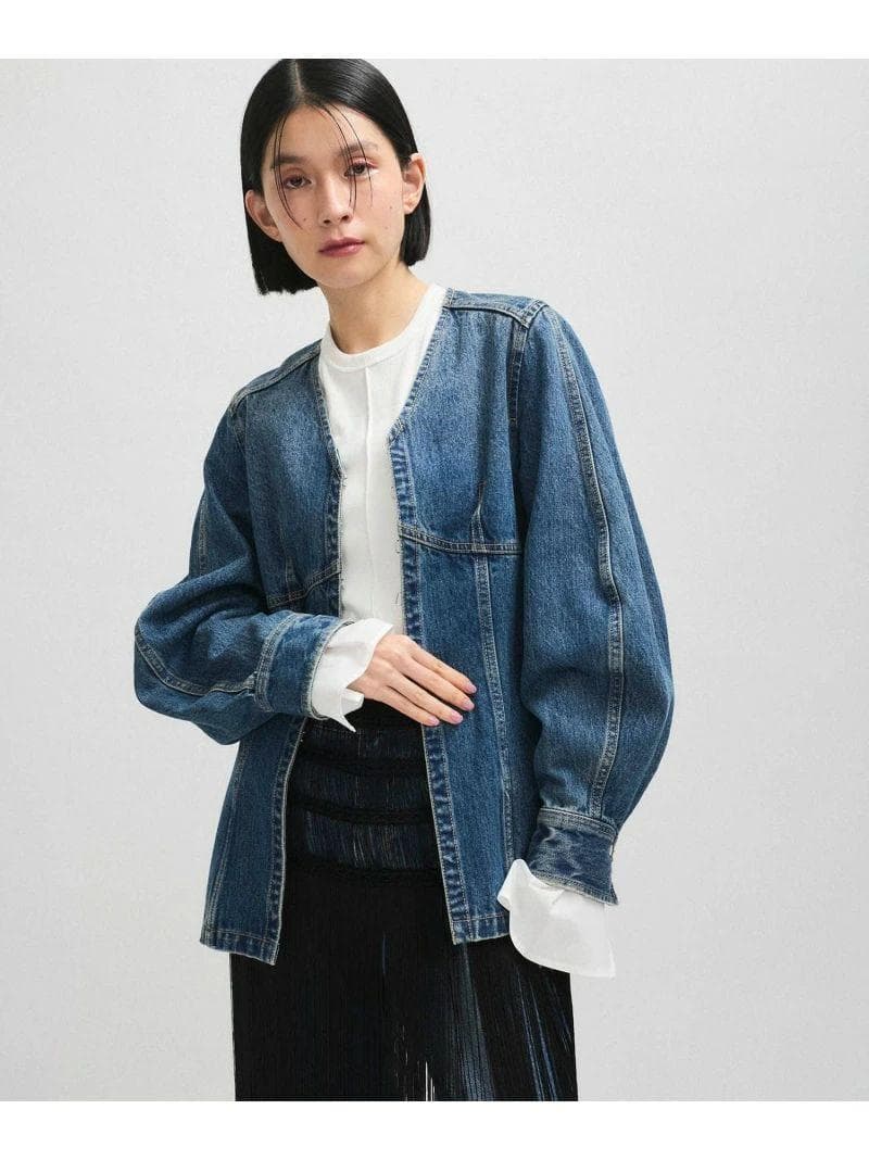 りこ ADAM ET ROPE フロントホックデニムブラウス ジャケット