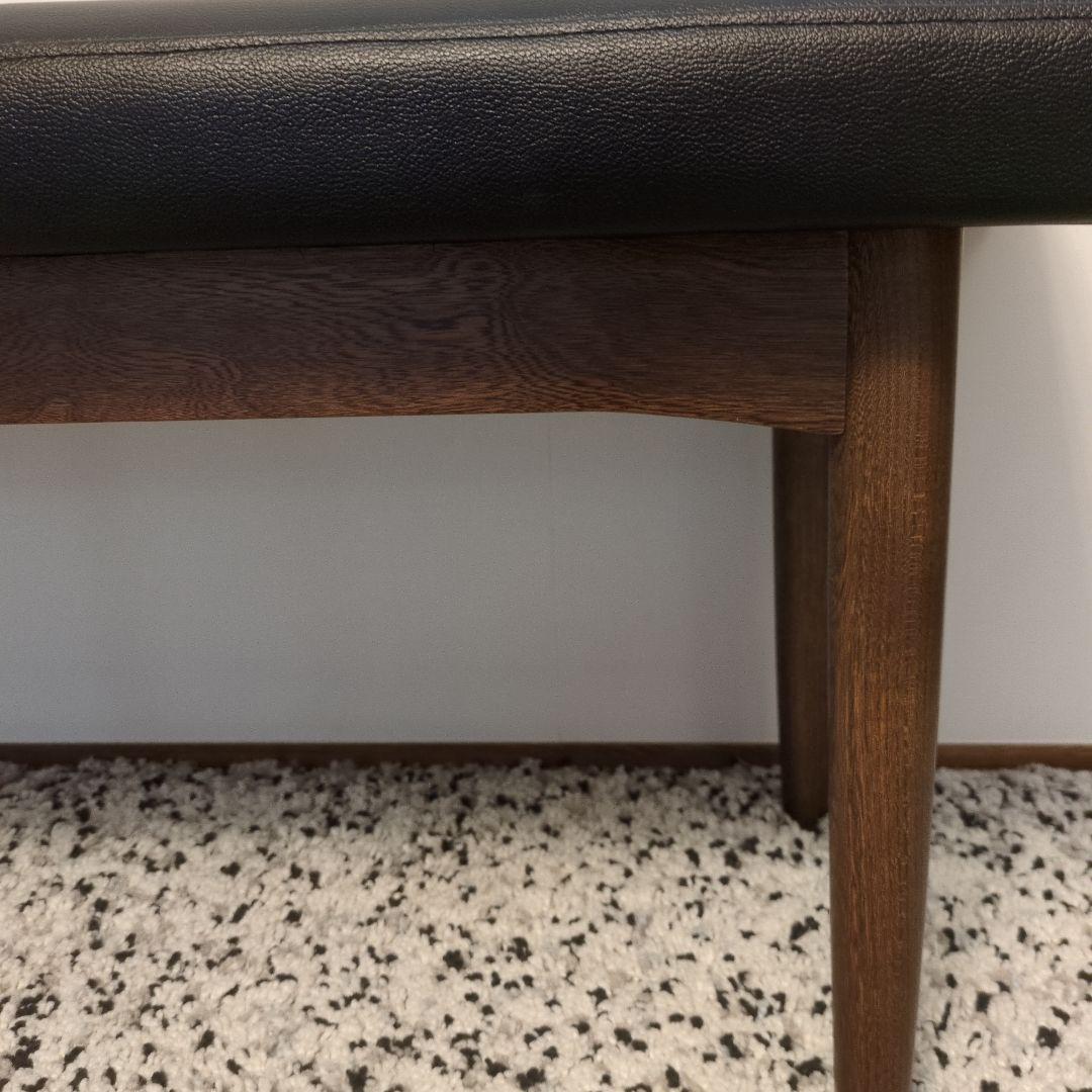 ウニコUNICOダイニングベンチ 合成皮革張替え済/美品/黒