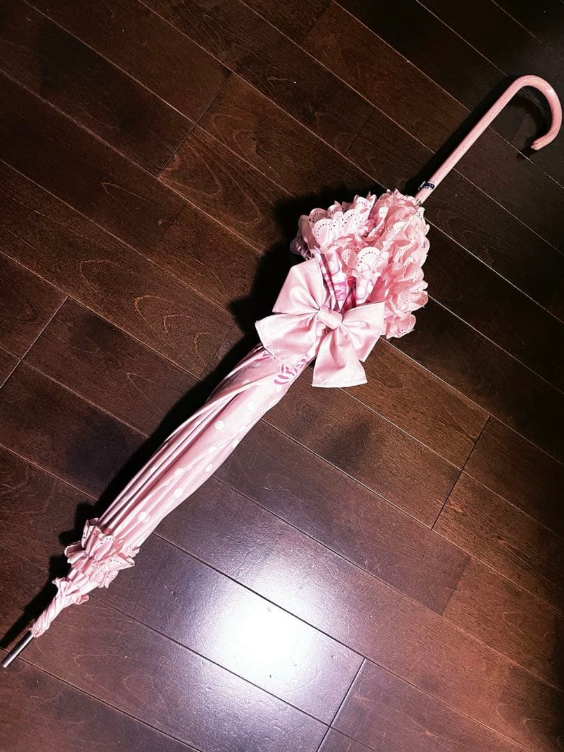 【値下げ】アンジェリックプリティ リボンドット柄アンブレラ ショッパー柄 ピンク