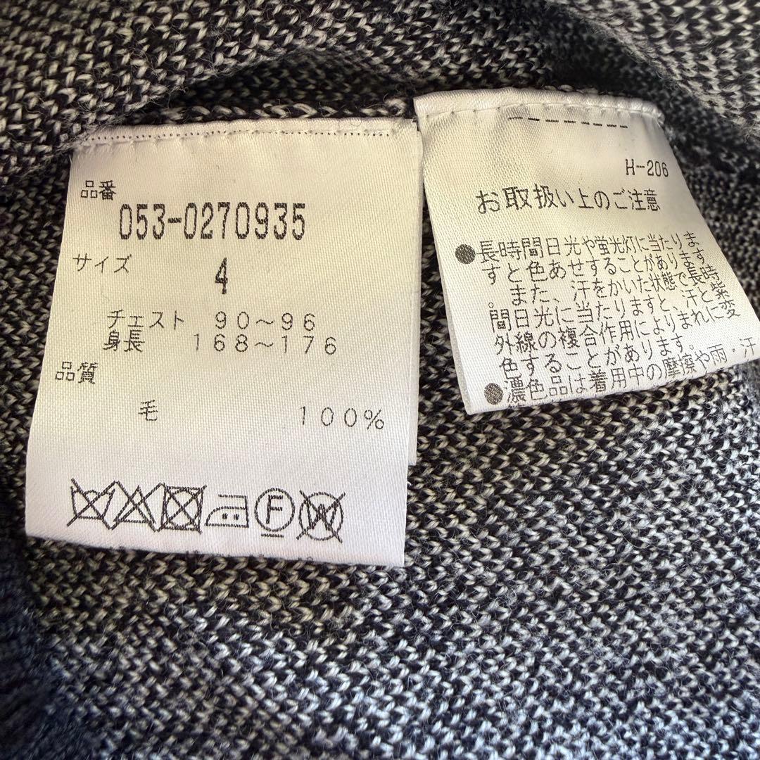 極美品　ウール100% パーリーゲイツ　ニット　M〜L相当　千鳥格子　黒　白　4