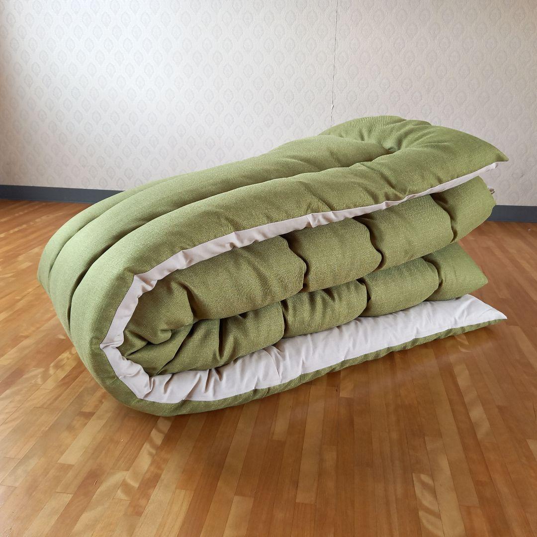 超撥水加工 厚手 厚掛け こたつ布団 大判長方形 グリーン 清潔 安心 日本製③