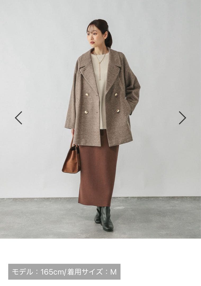今季　GLOBAL WORK 軽やかストレッチ襟2WAYミドルコート