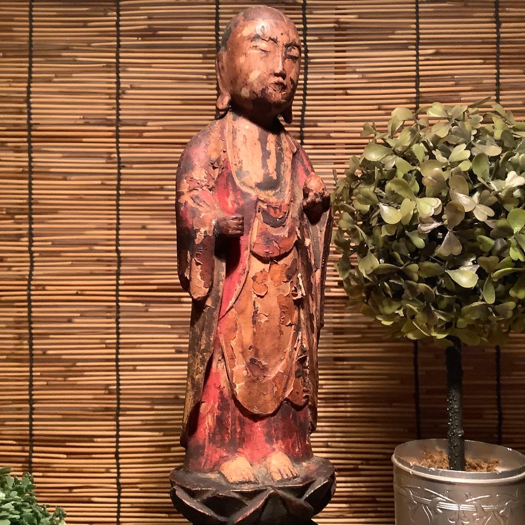 平安〜室町「如意宝珠地蔵菩薩」六道一尊・地蔵菩薩本願経・大乗大集地蔵・木彫彩色