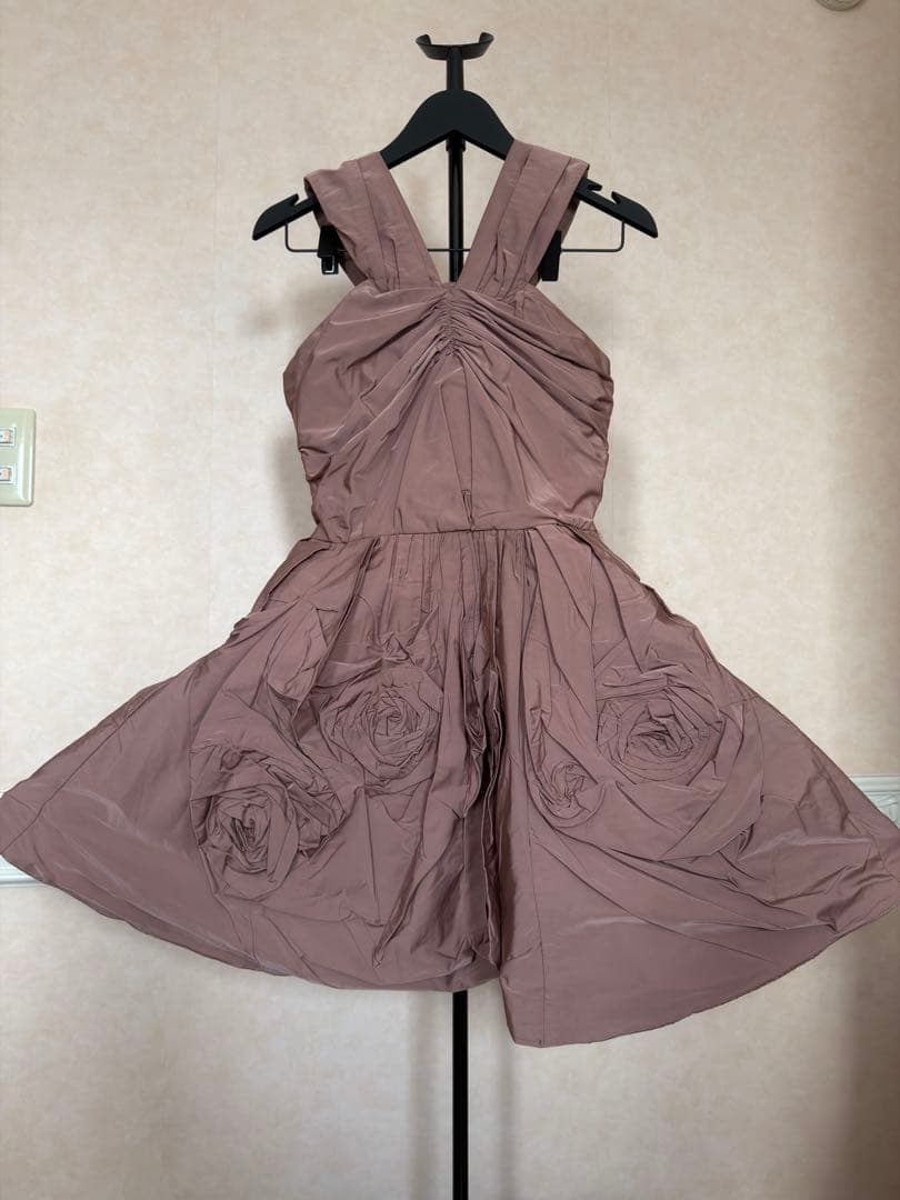 ニナリッチ nina ricci フラワー装飾 ピンク キャミソールワンピース