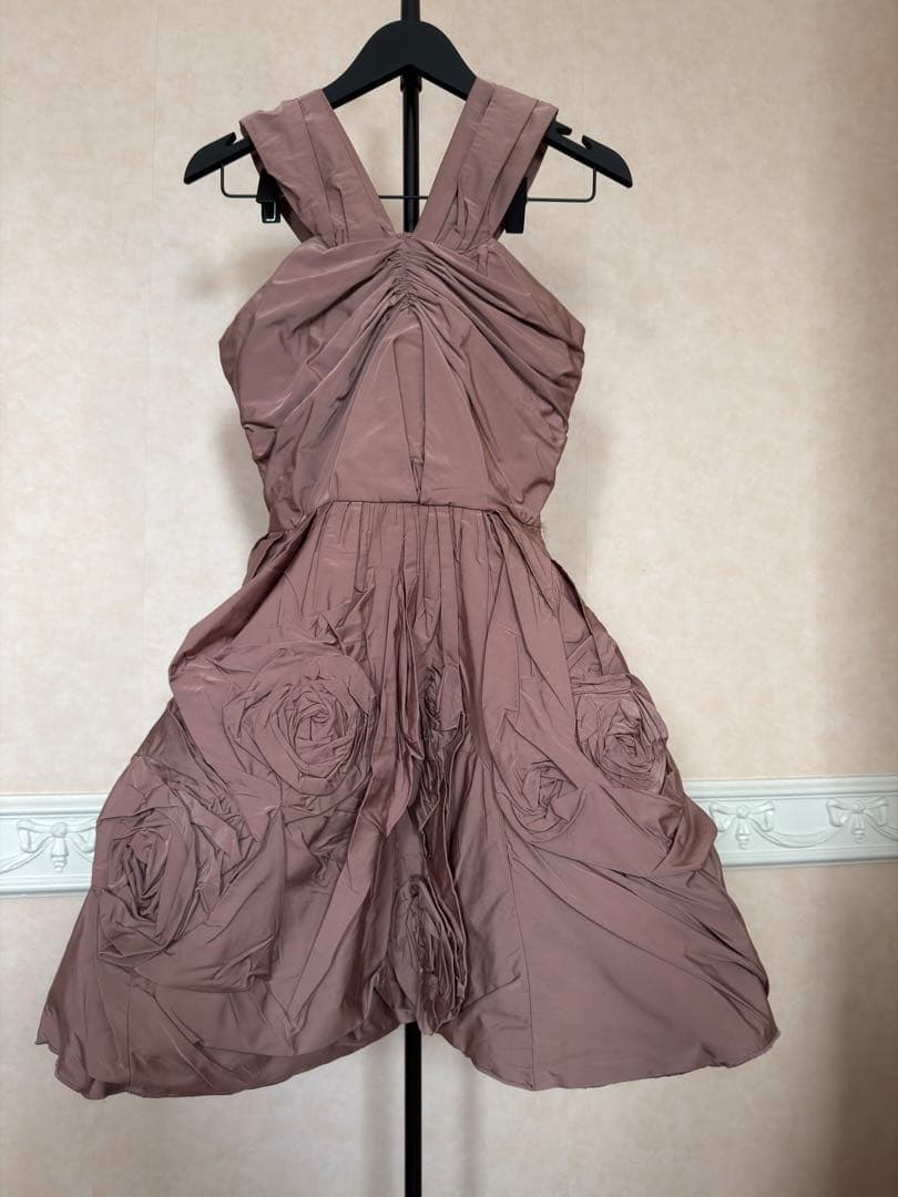 ニナリッチ nina ricci フラワー装飾 ピンク キャミソールワンピース