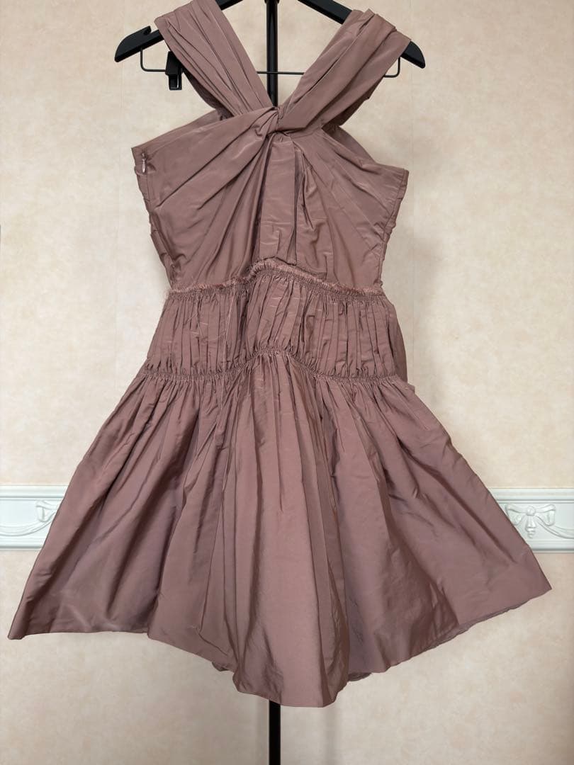 ニナリッチ nina ricci フラワー装飾 ピンク キャミソールワンピース