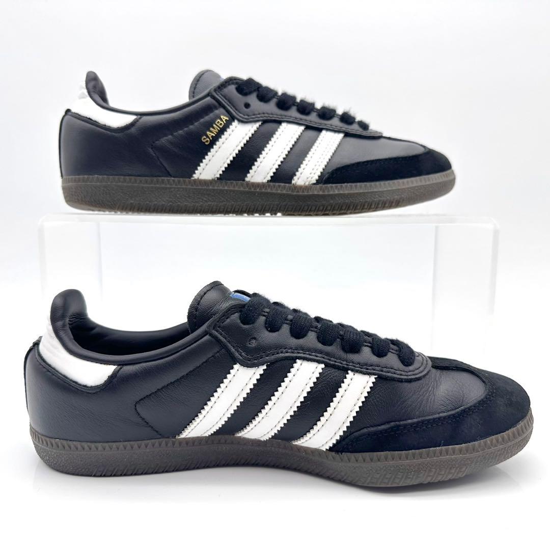アディダス サンバ OG ブラック ホワイト ゴールド レザー ガム 22.5