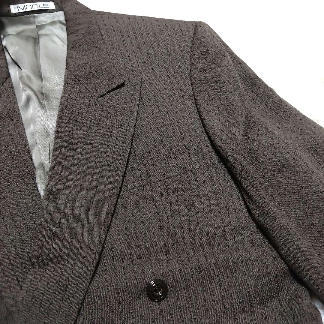 ニコル ダブルスーツ セットアップ ブラウン ウール ヴィンテージ S
