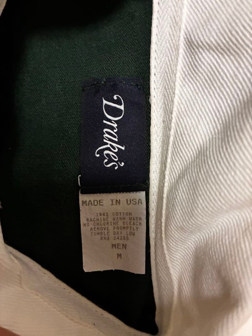 【希少】Drake's ラガーシャツ グリーン M