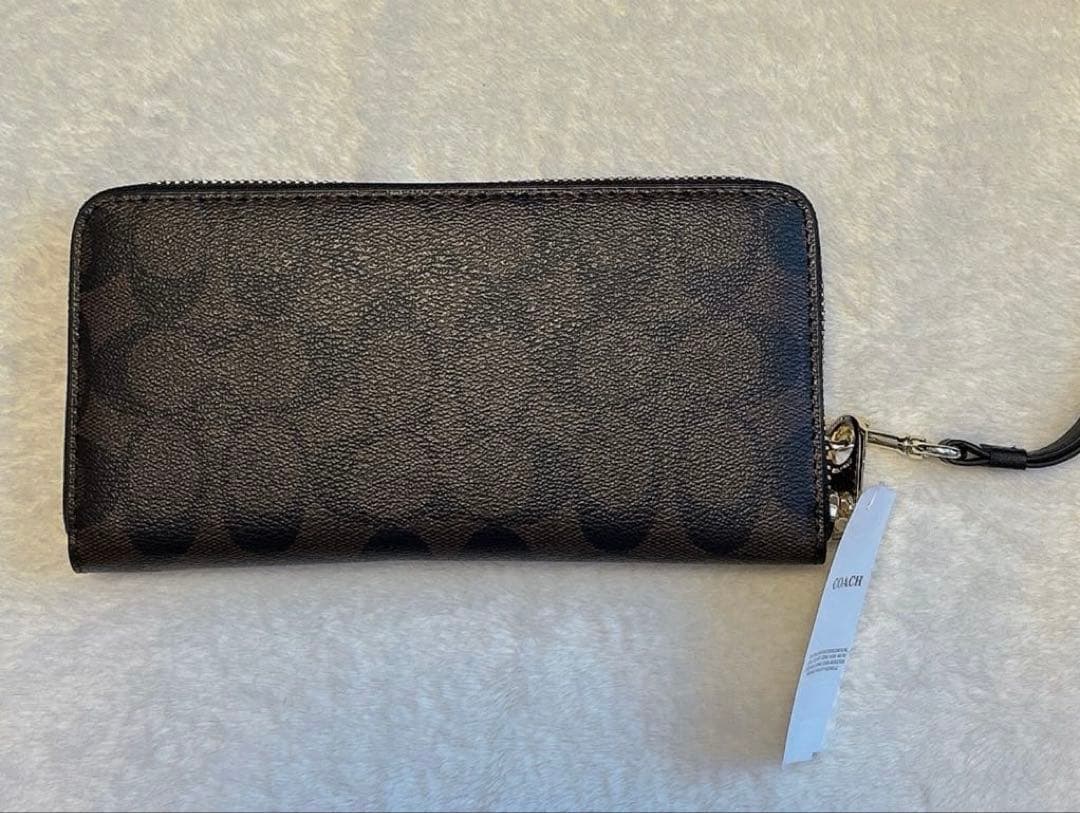 【COACH】長財布 マルチカラー ロゴ おしゃれ 財布 男女兼用 ストラップ付